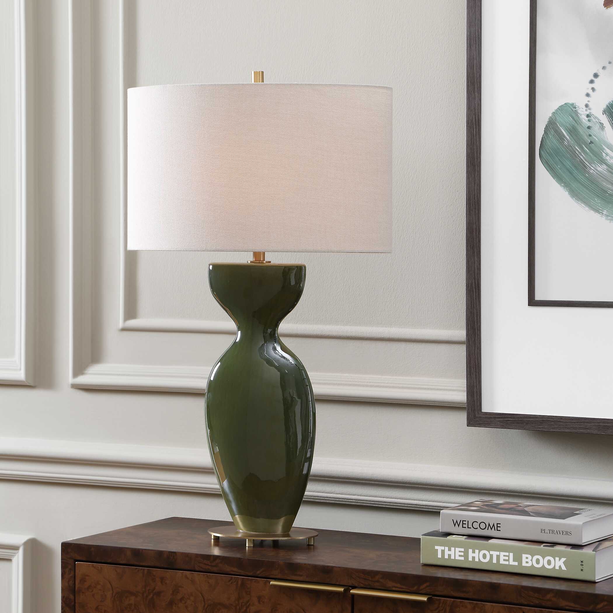 Uttermost Lighting Uttermost Curhan Green Glaze Table Lamp