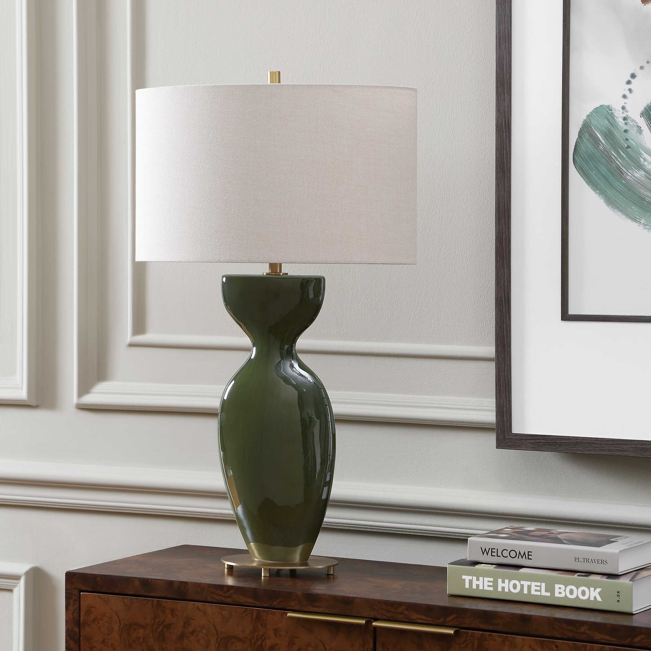 Uttermost Lighting Uttermost Curhan Green Glaze Table Lamp