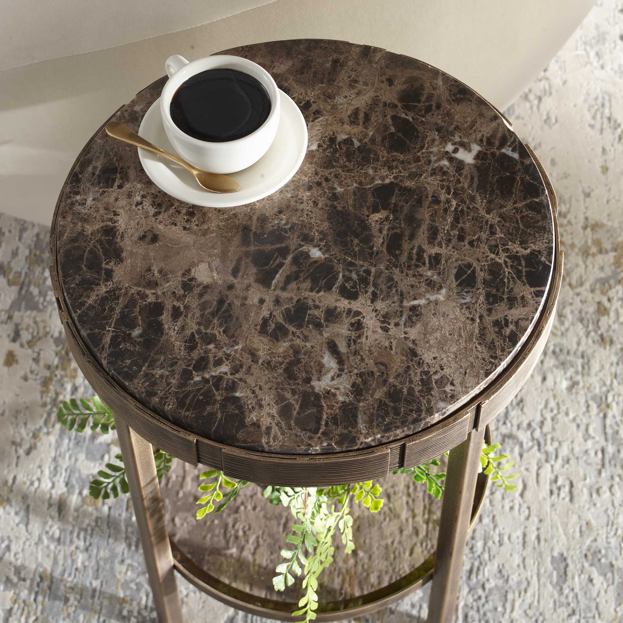 Uttermost Furniture Uttermost Cusano Round Dark Marble Accent Table