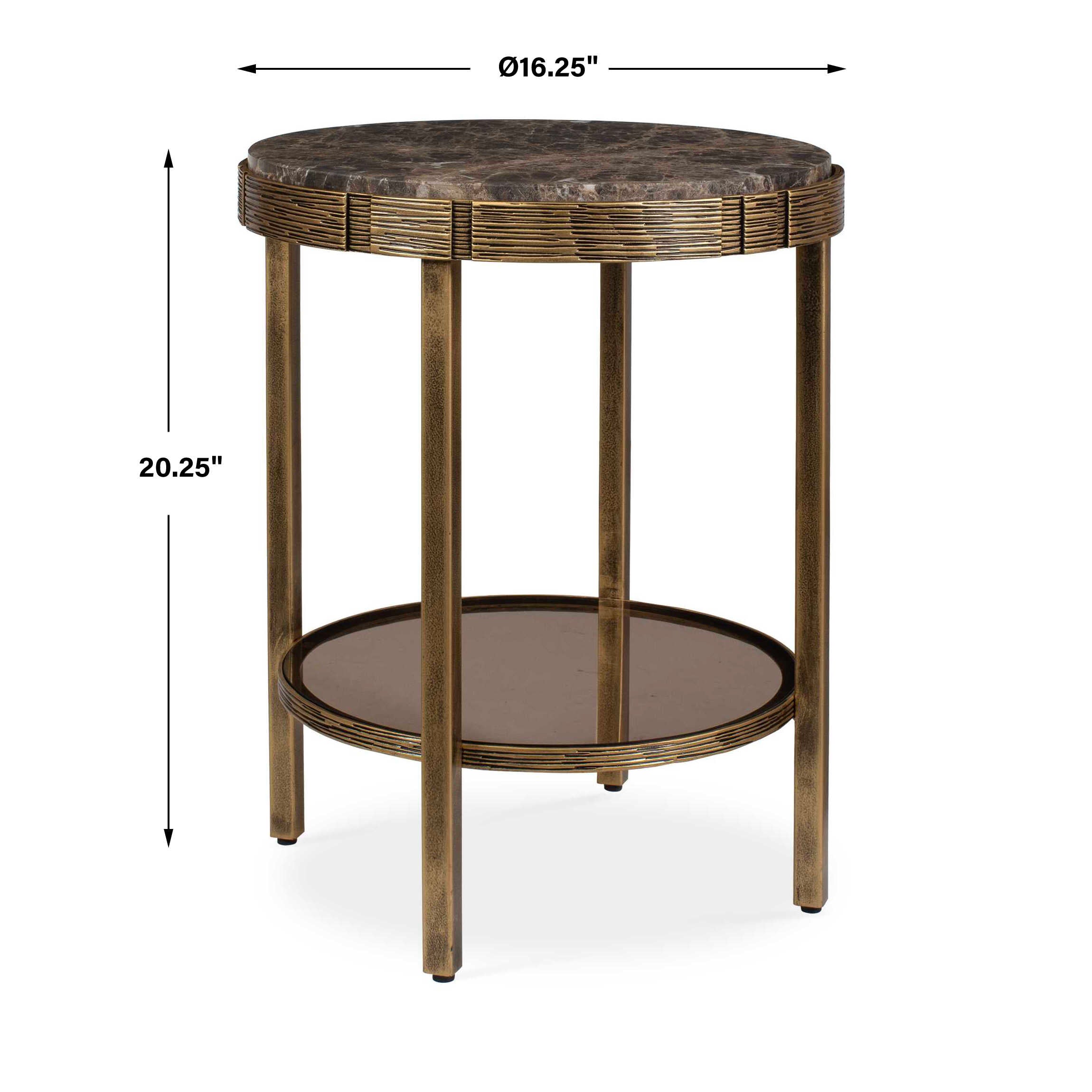 Uttermost Furniture Uttermost Cusano Round Dark Marble Accent Table
