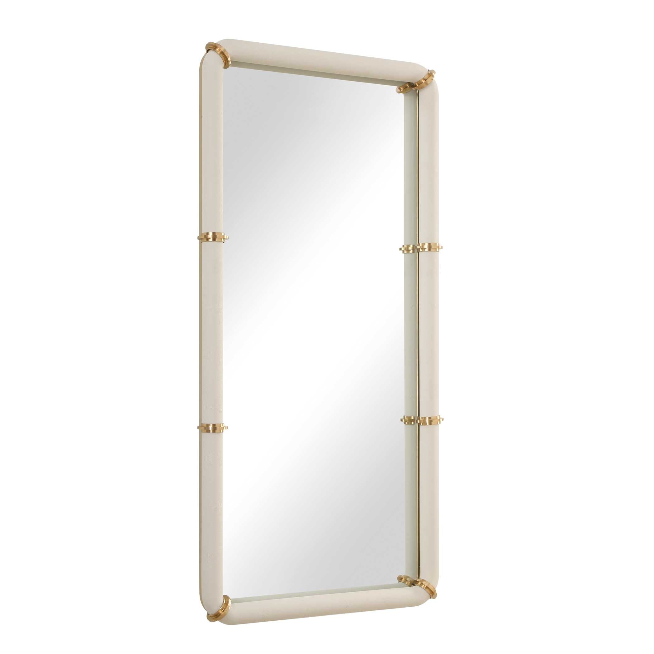 Uttermost Uttermost Cyprus White Leather Mirror