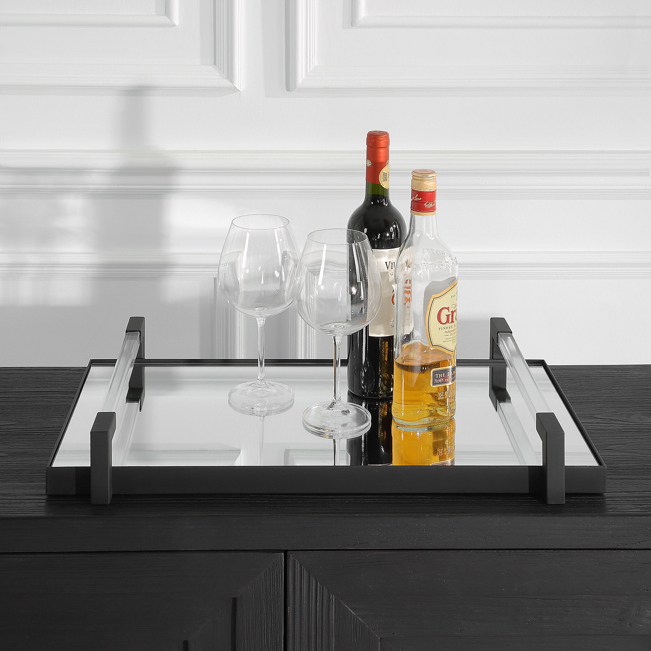 Uttermost Home Uttermost Deki Black Mirrored Tray