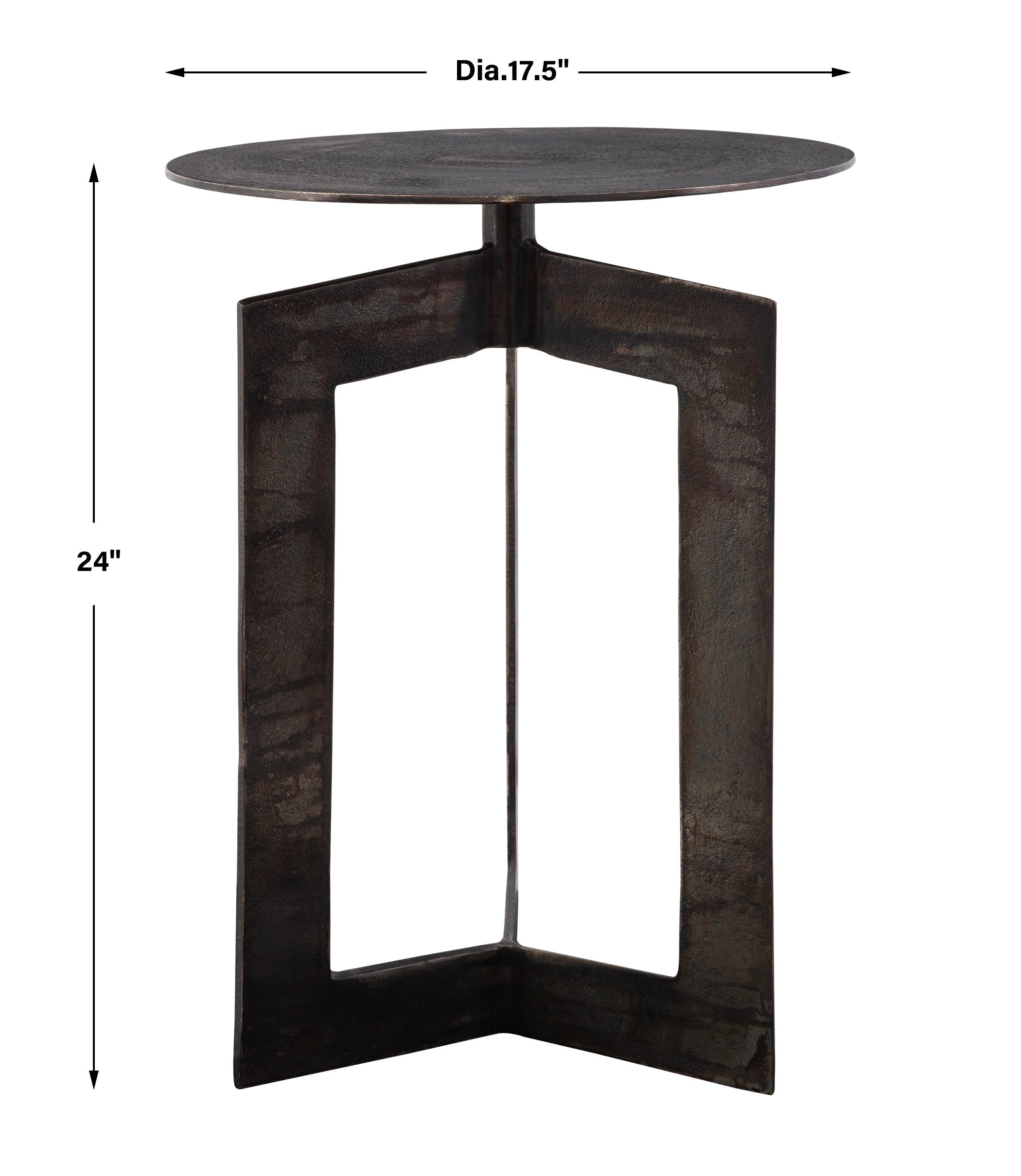 Uttermost Furniture Uttermost Deltoid Gunmetal Accent Table
