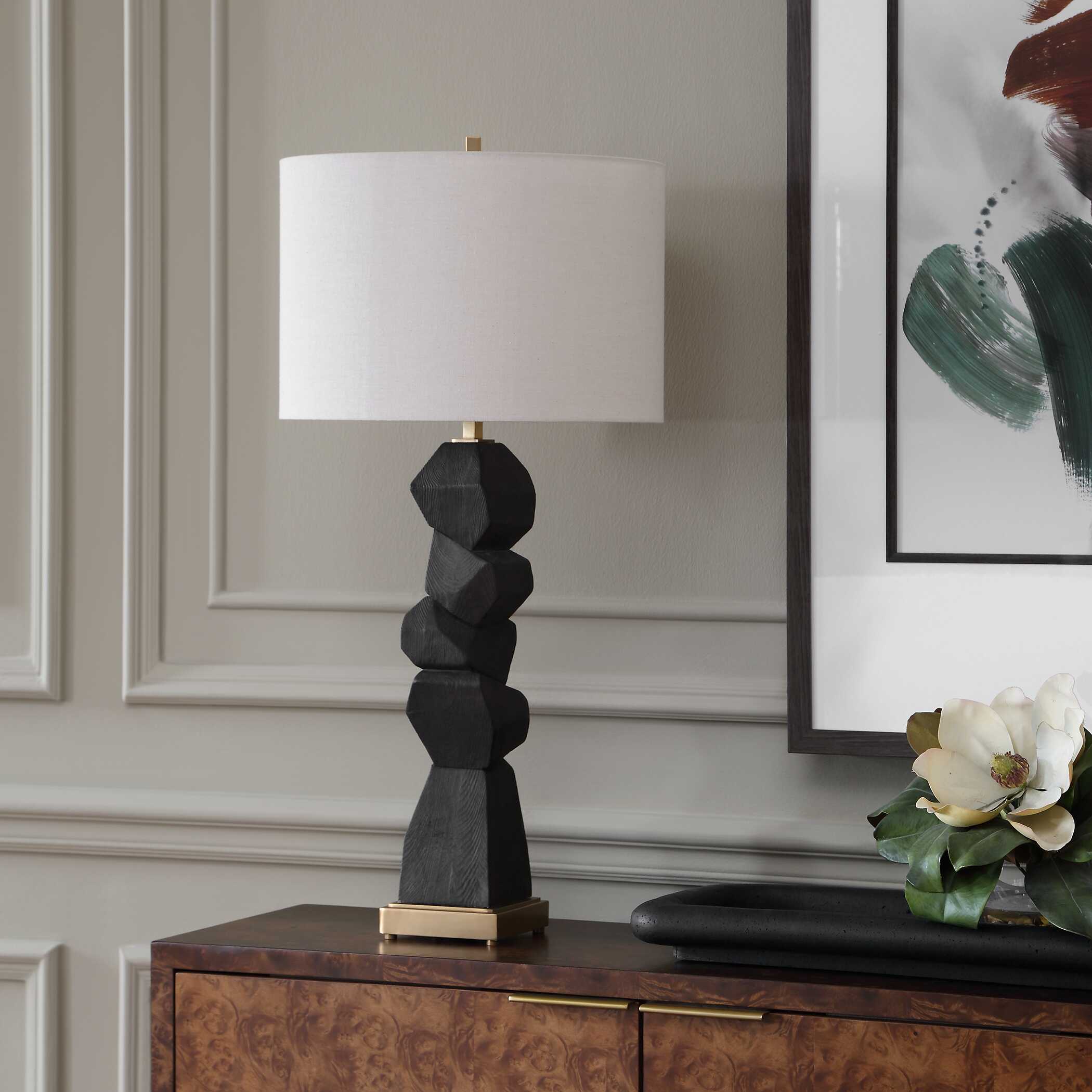 Uttermost Lighting Uttermost Demelo Stacked Wood Table Lamp