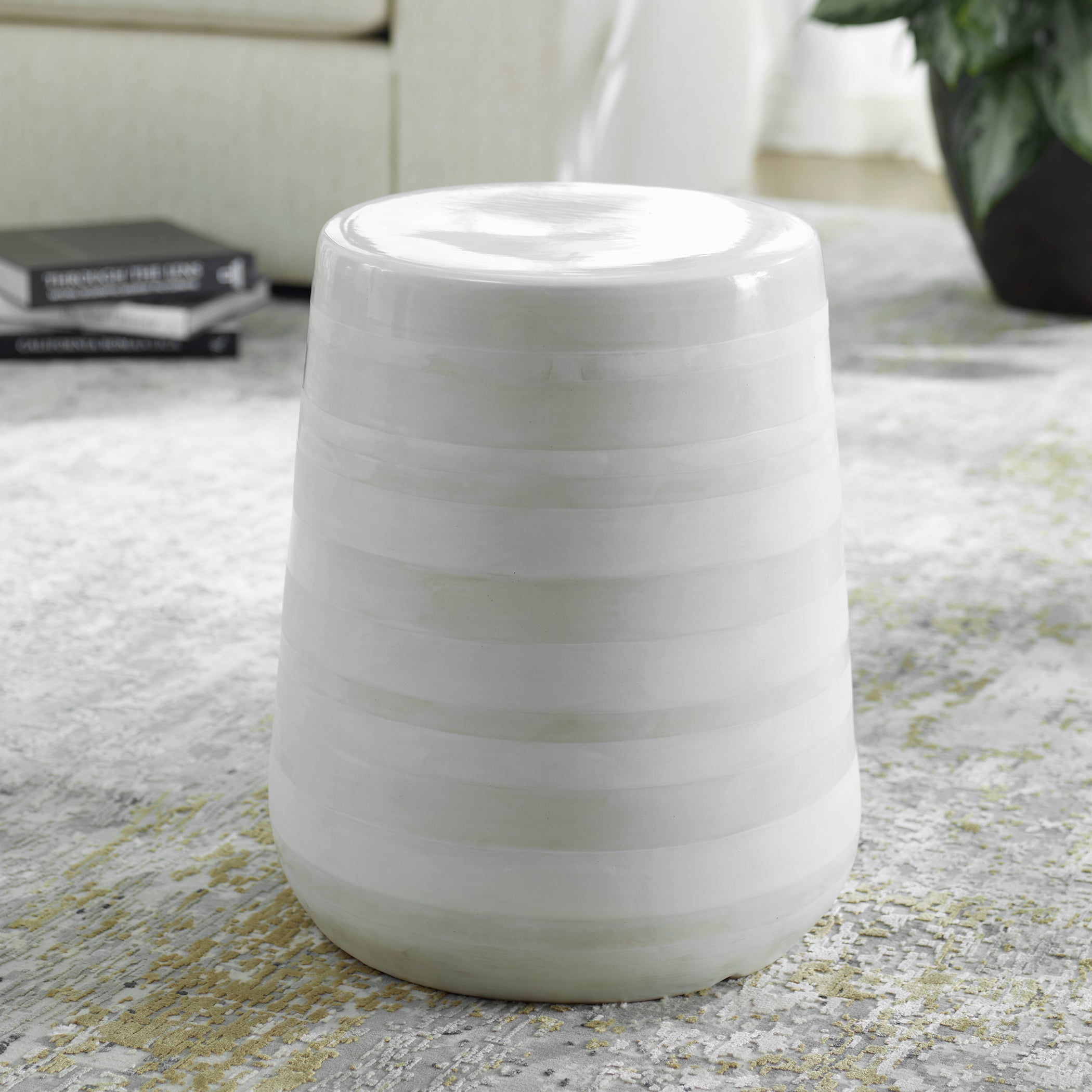 Uttermost Home Uttermost Desert Plains White Glaze Garden Stool