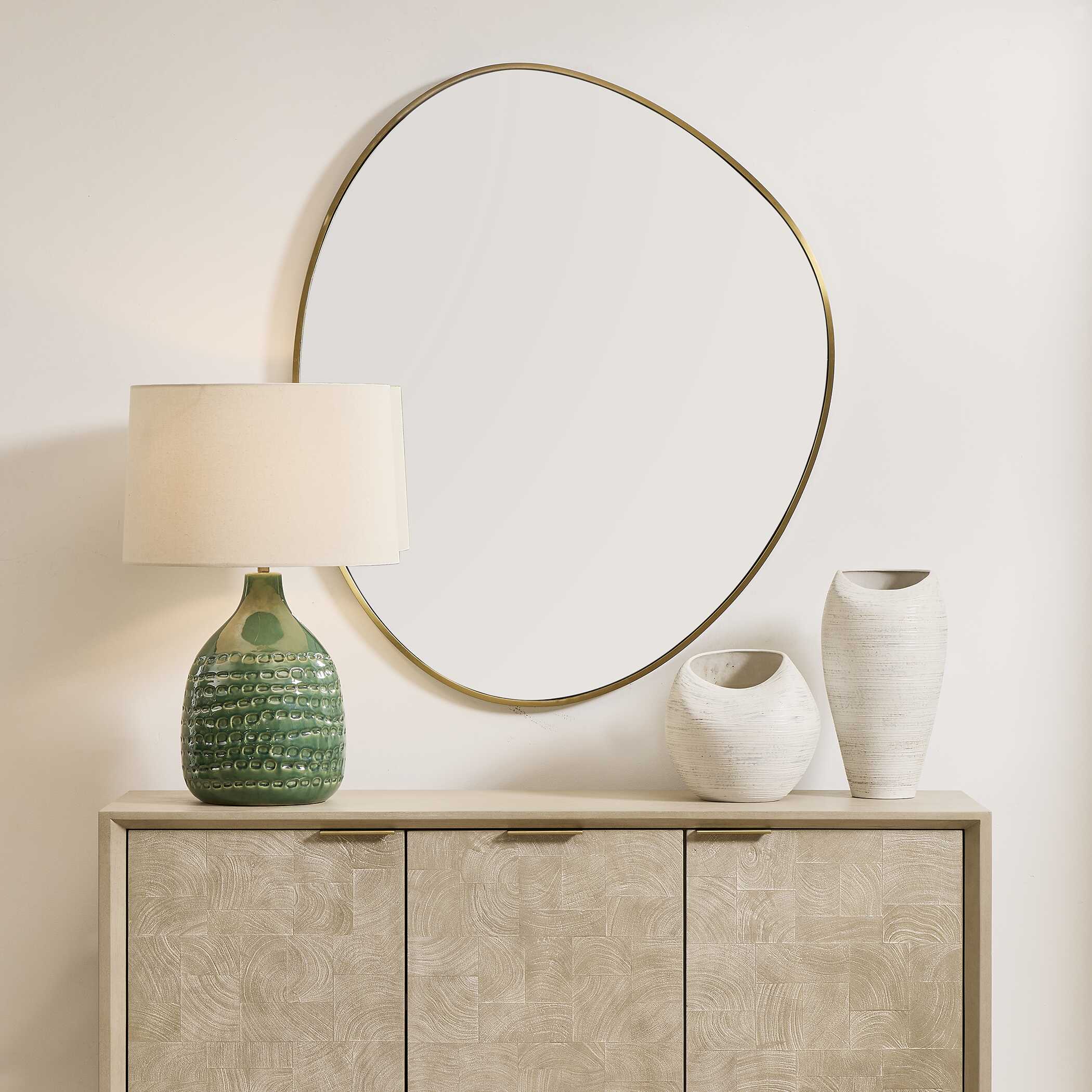 Uttermost Home Decor Uttermost Distort Antique Brass Mirror