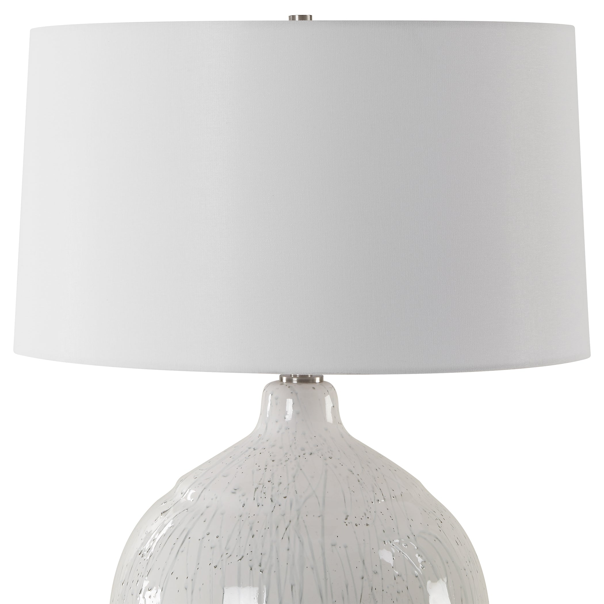 Uttermost Lighting Uttermost Dribble White Glaze Table Lamp
