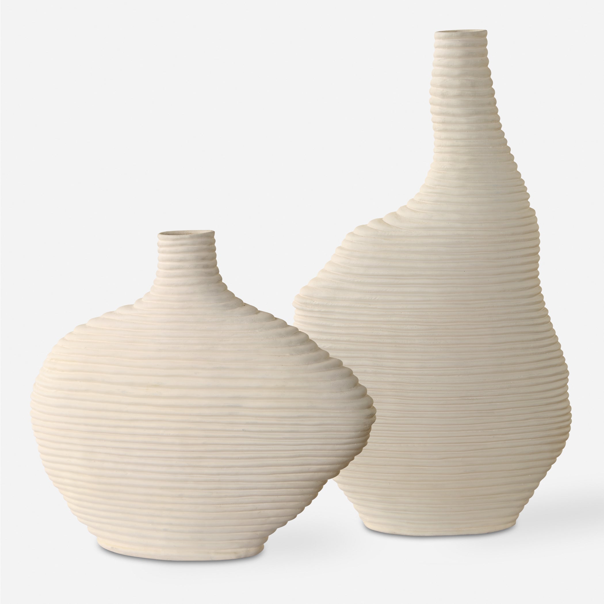 Uttermost Home Decor Uttermost Duostacked Matte White Vases, S/2