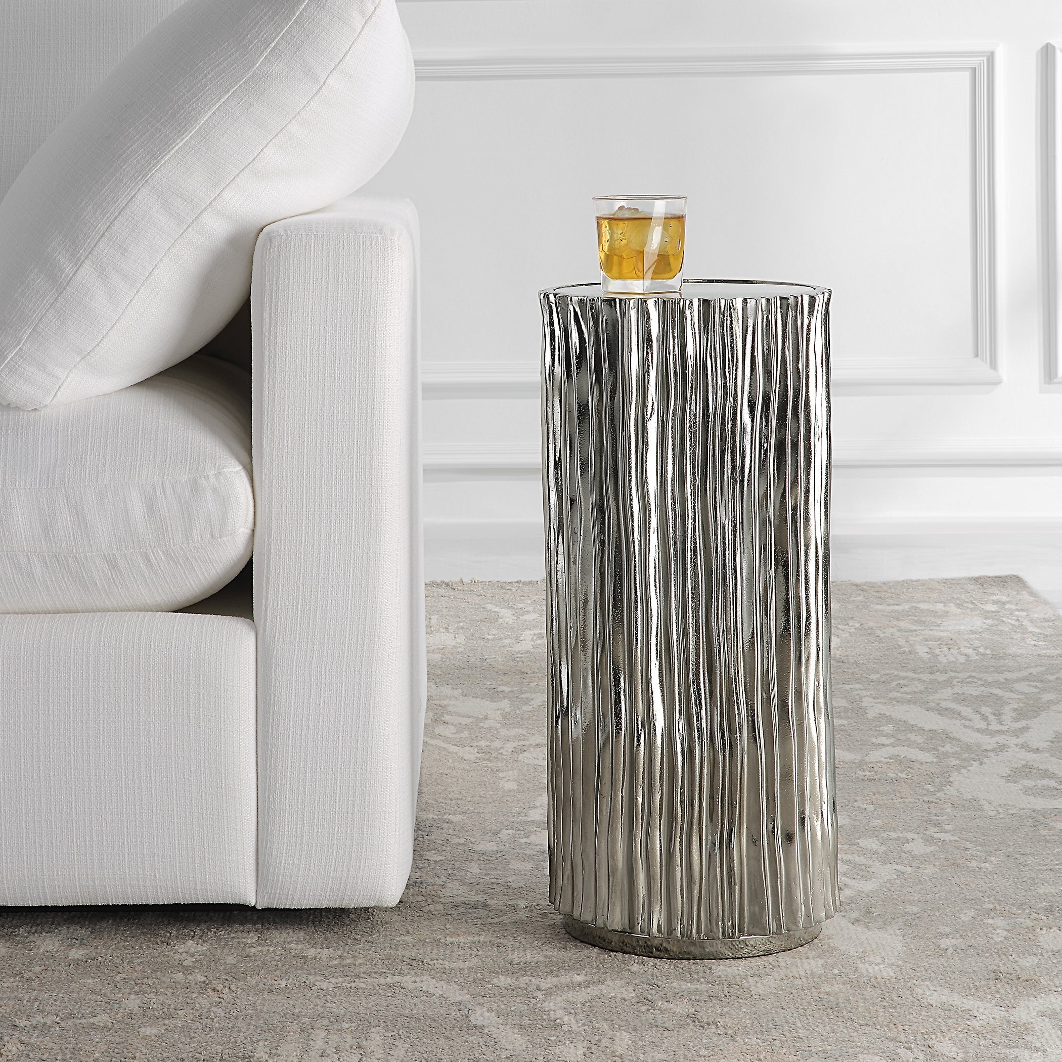 Uttermost Home Decor Uttermost Echo Modern Nickel Drink Table