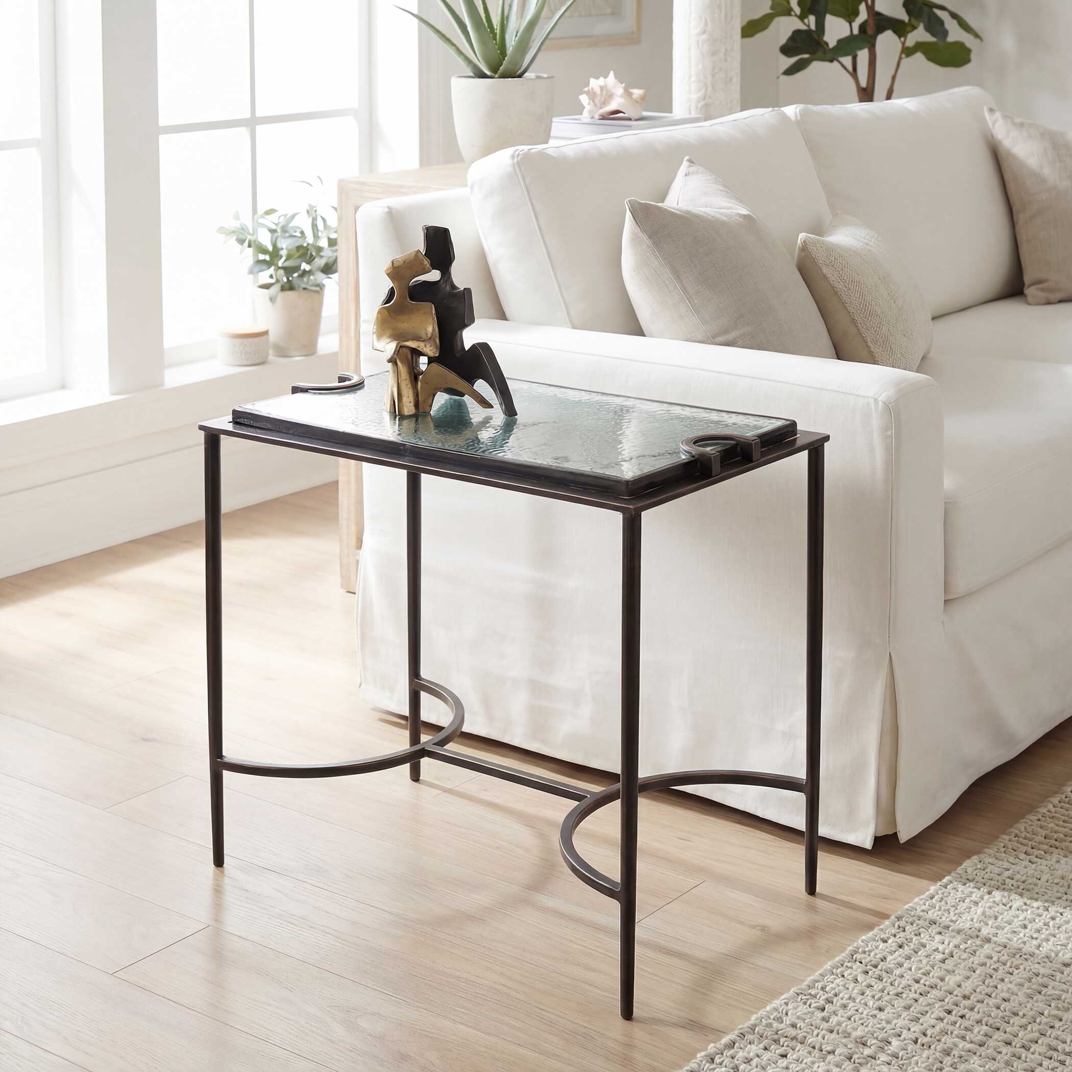 Uttermost Furniture Uttermost Eisen Textured Glass Accent Table