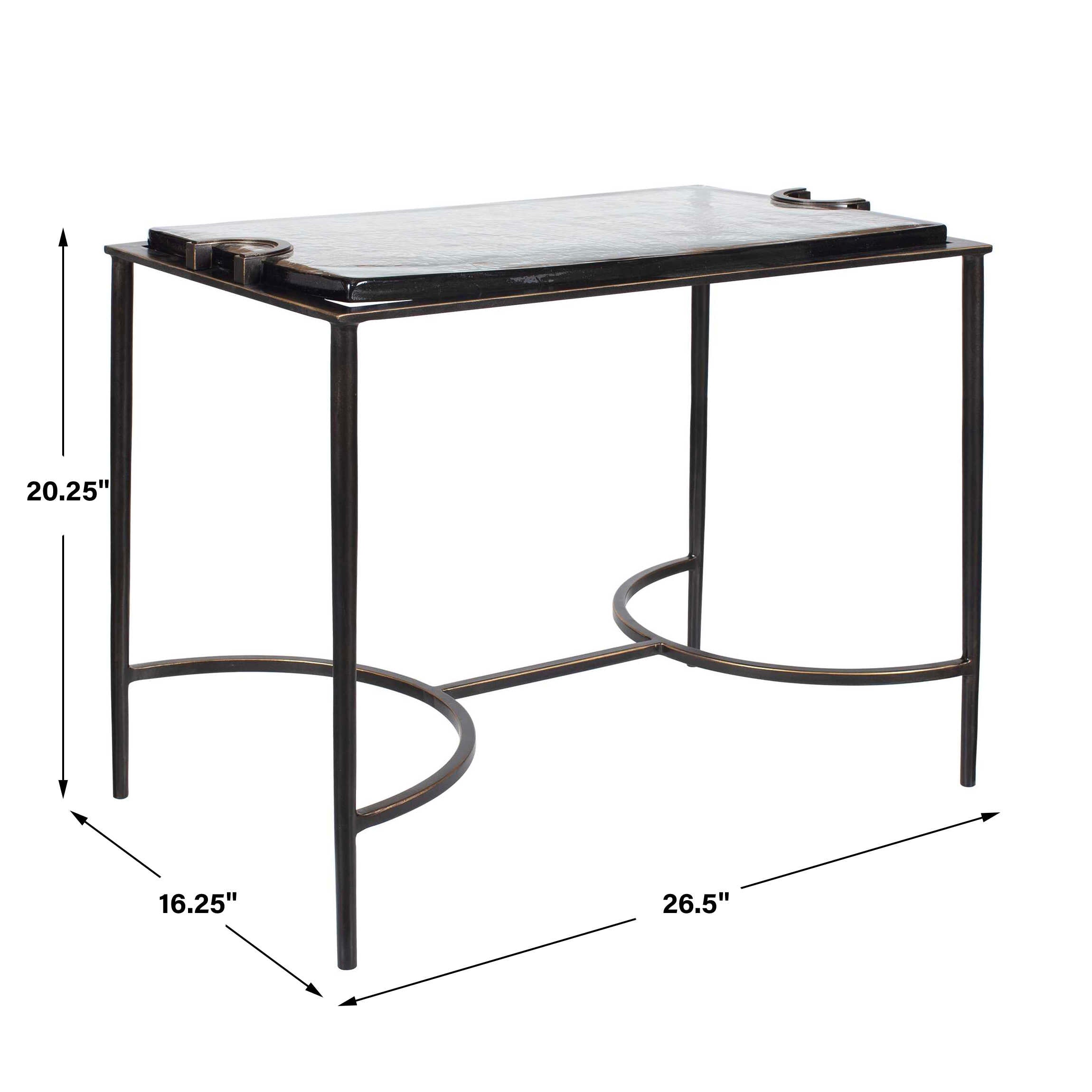 Uttermost Furniture Uttermost Eisen Textured Glass Accent Table