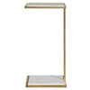 Uttermost Home Uttermost Elevate White Marble Drink Table