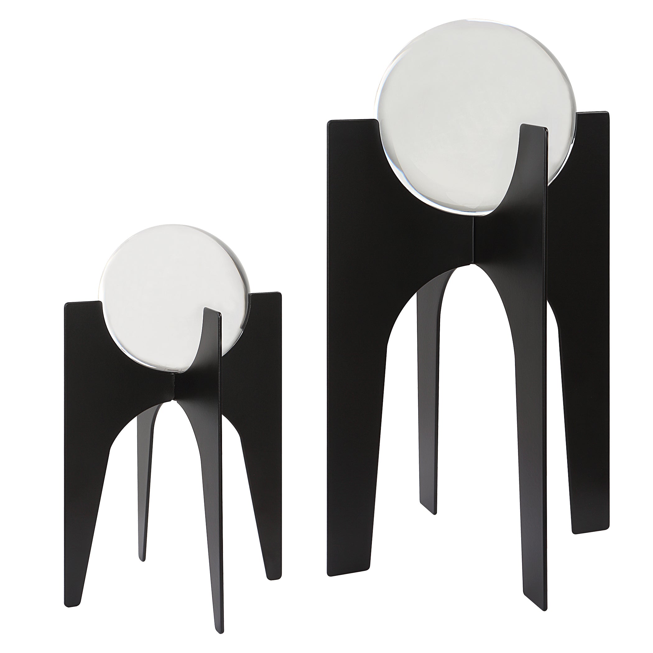 Uttermost Home Decor Uttermost Ellianna Crystal Spheres On Black Base,  S/2