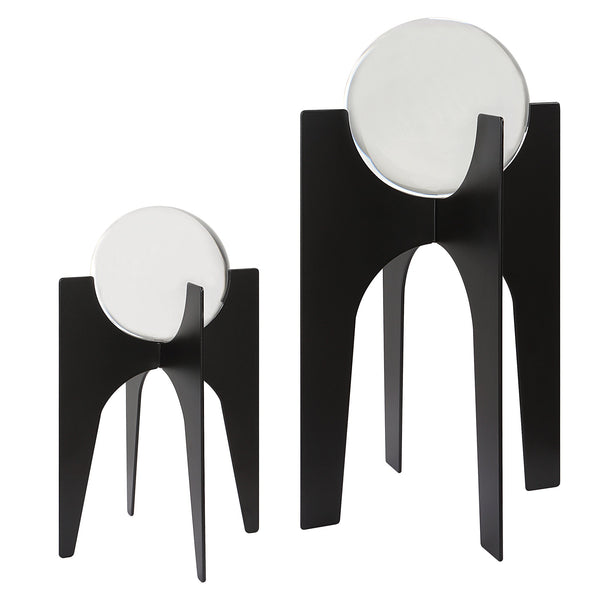 Uttermost Home Decor Uttermost Ellianna Crystal Spheres On Black Base,  S/2