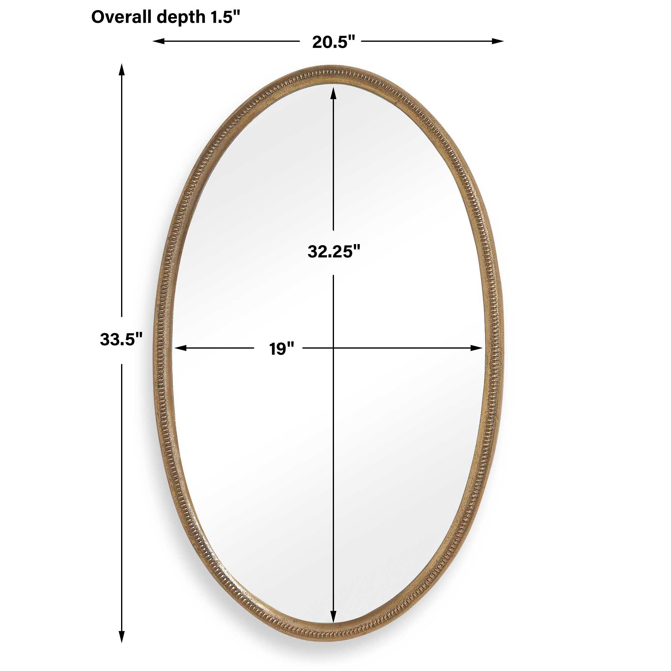 Uttermost Home Decor Uttermost Ellis Beaded Brass Oval Mirror