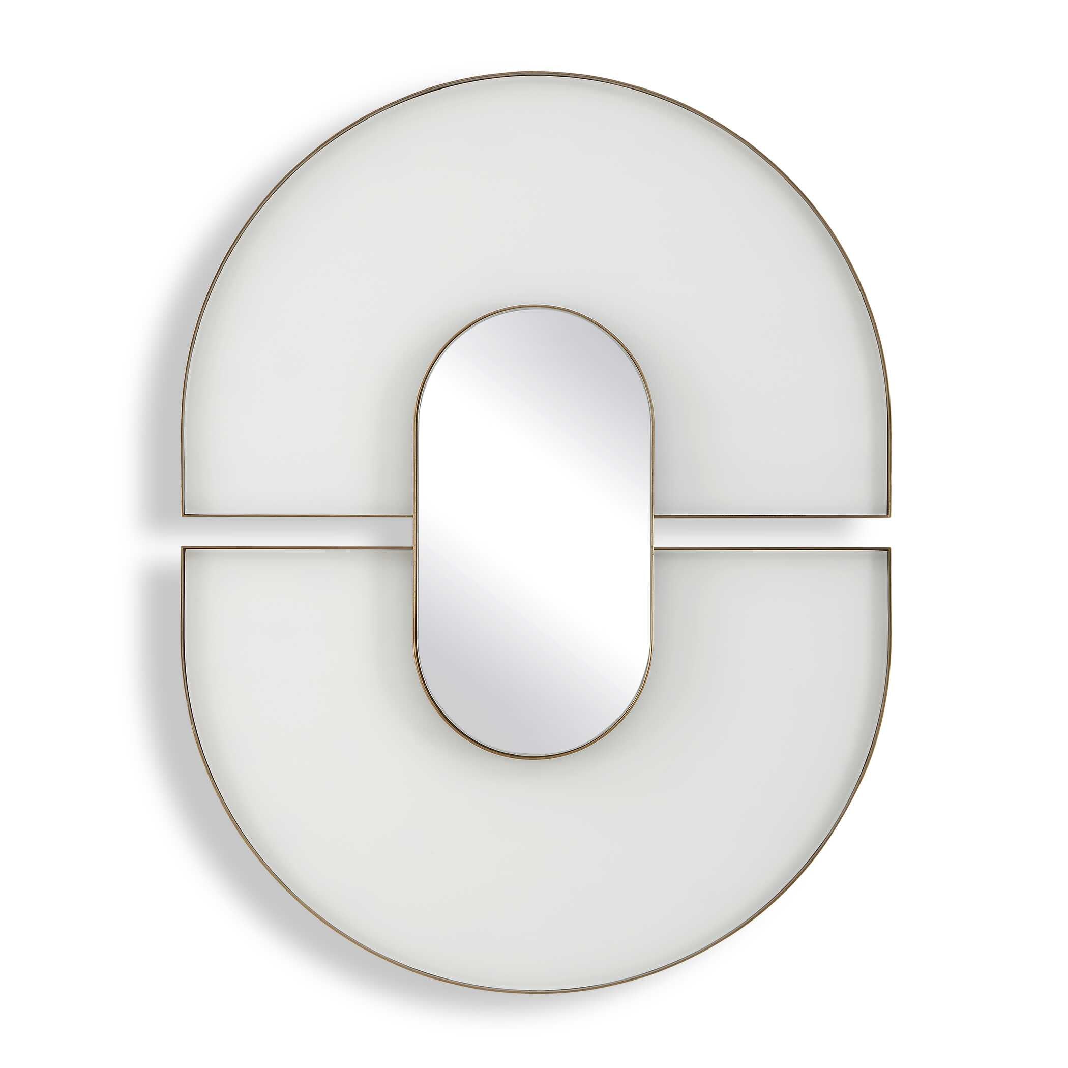Uttermost Uttermost Encase Modern White Oval Mirror