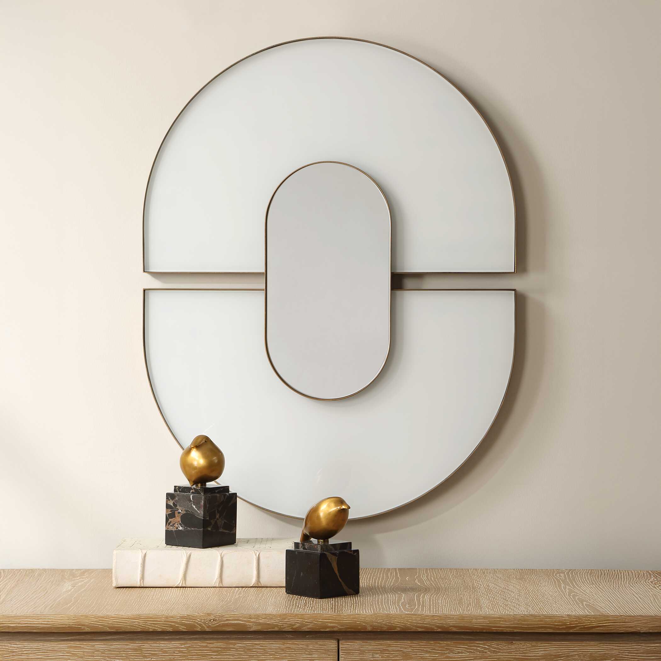 Uttermost Uttermost Encase Modern White Oval Mirror