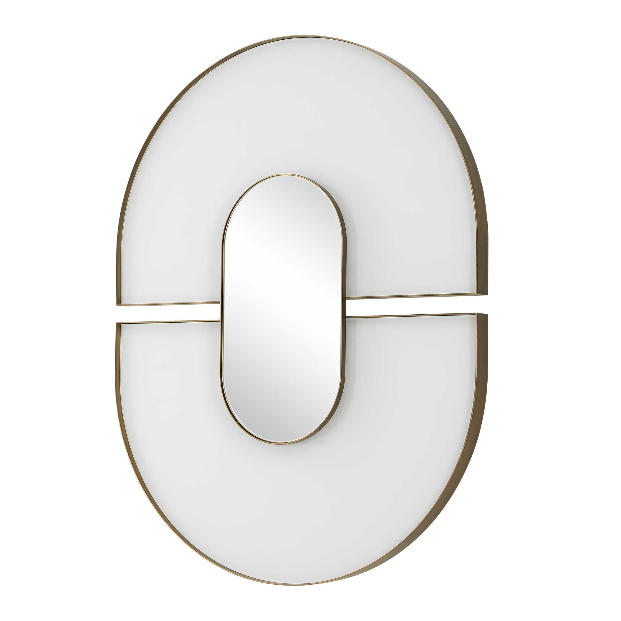 Uttermost Uttermost Encase Modern White Oval Mirror