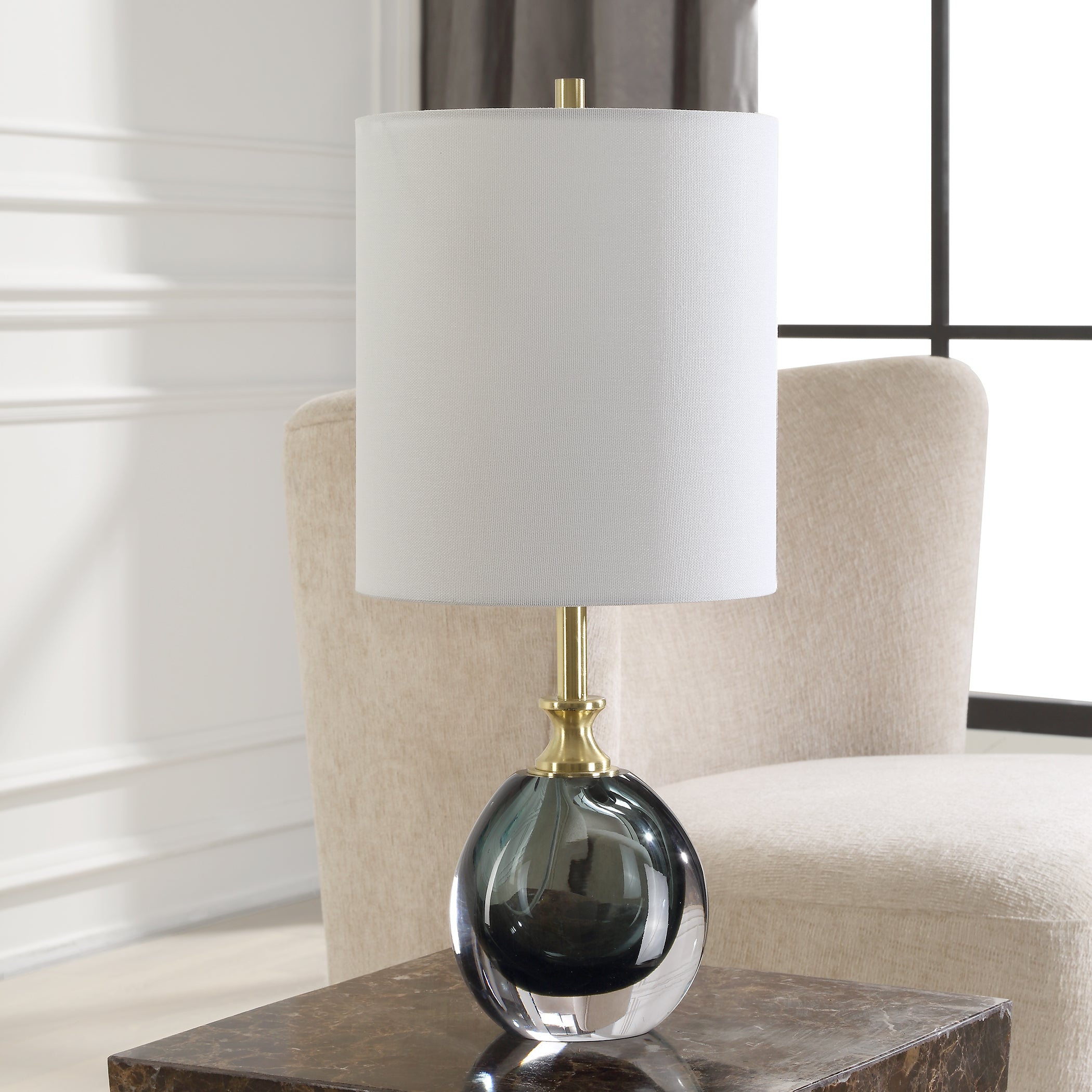 Uttermost Lighting Uttermost Enigma Teal Blue Glass Buffet Lamp