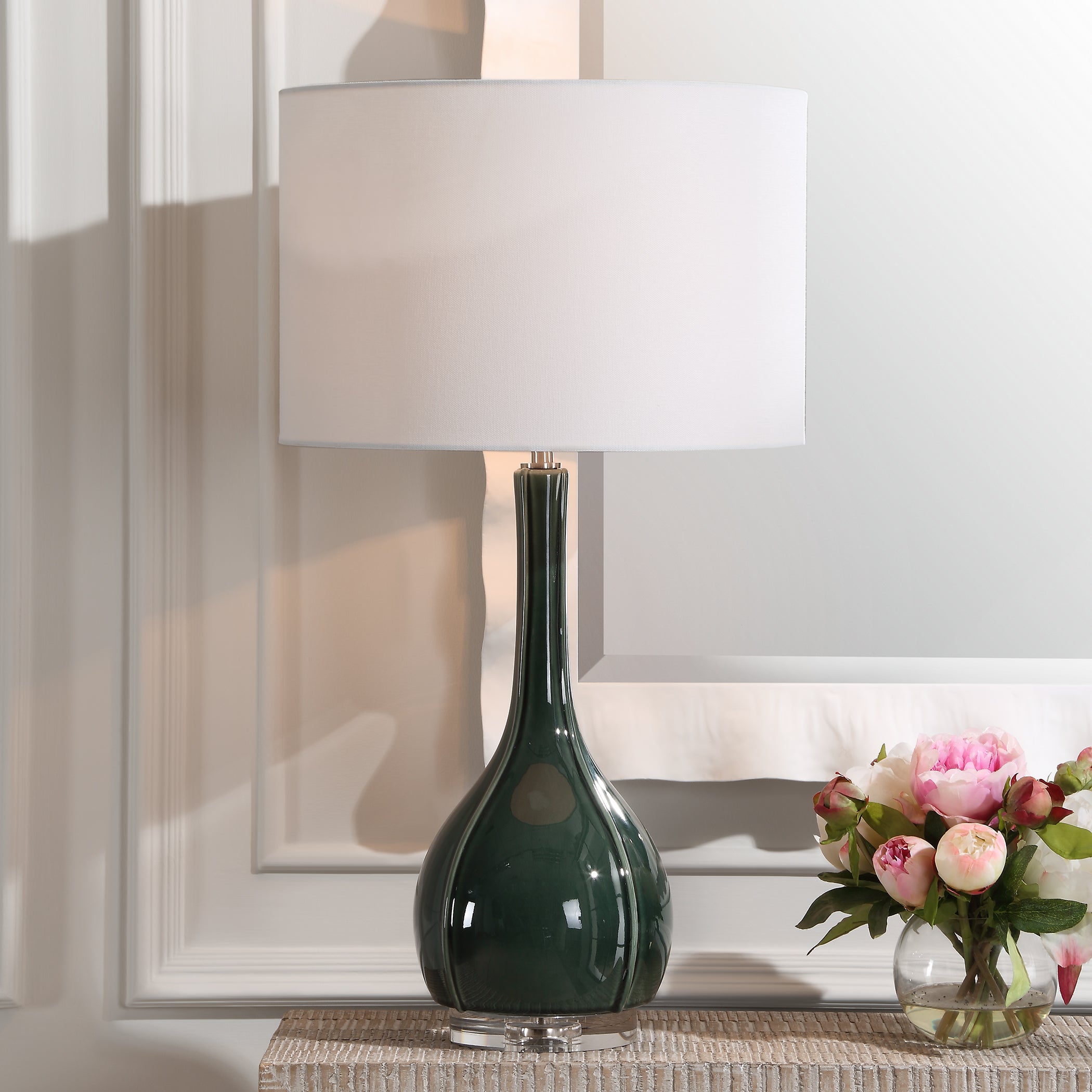 Uttermost Lighting Uttermost Essex Green Glass Table Lamp