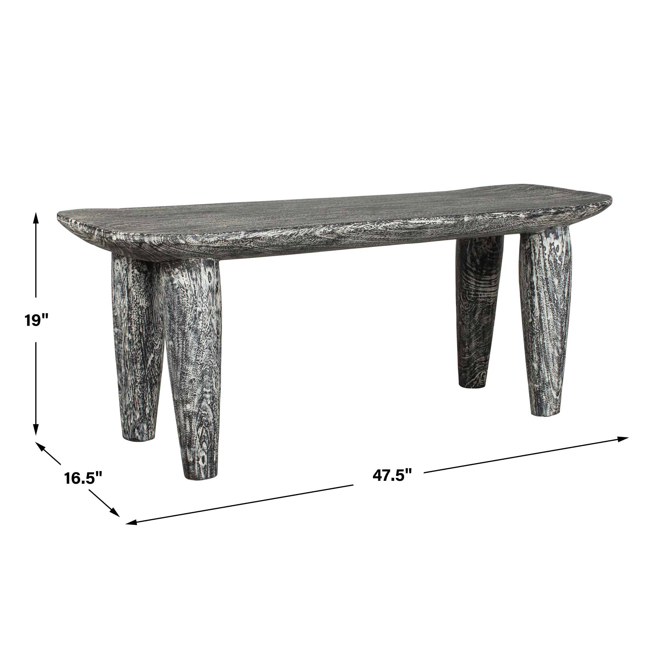 Uttermost Furniture Uttermost Fade To Black Wood Bench