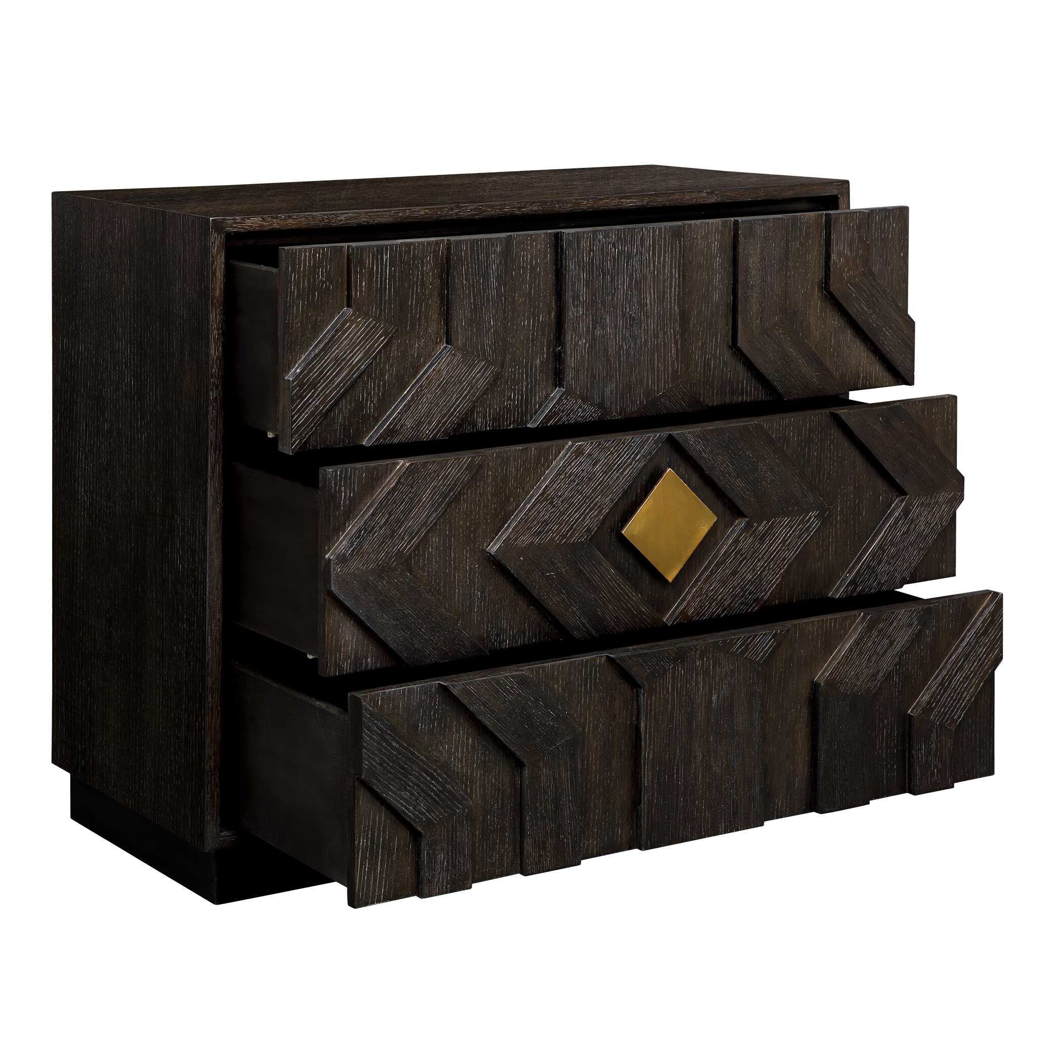 Uttermost Furniture Uttermost Faulkner 3 Drawer Modern Chest