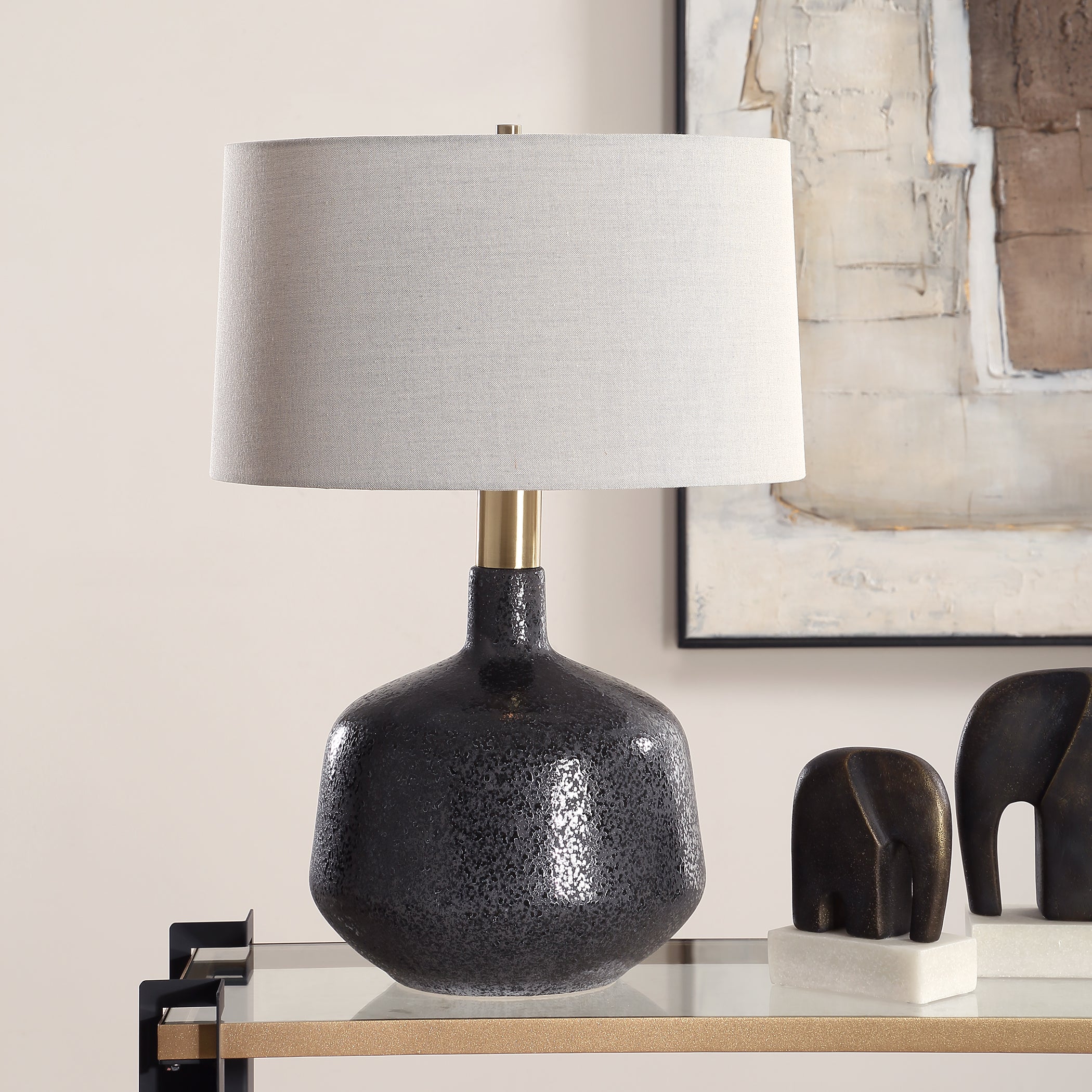Uttermost Lighting Uttermost Flanagan Mottled Gloss Table Lamp