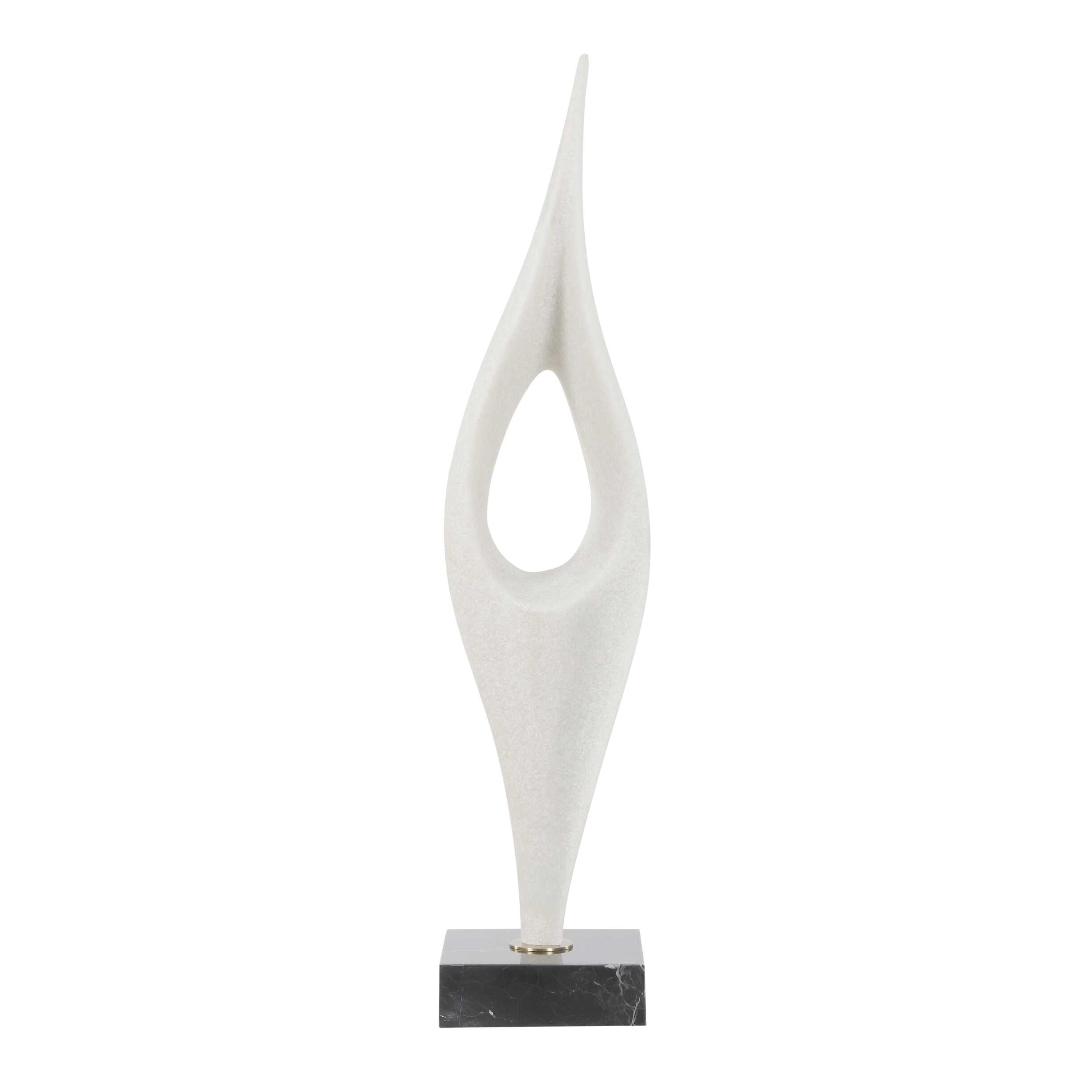 Uttermost Uttermost Fluid Drop White Stone Sculpture