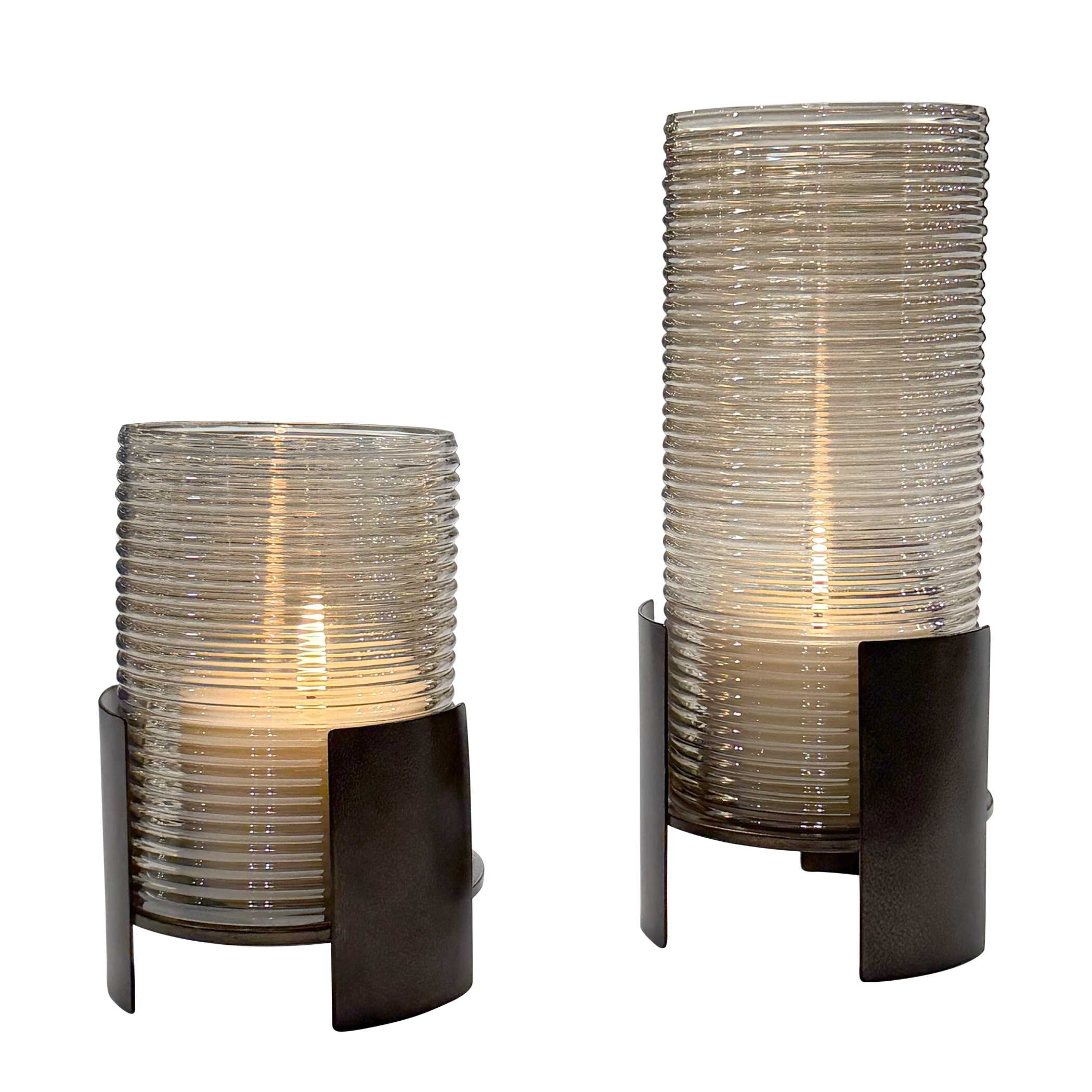 Uttermost Uttermost Fluted Fire Cylinder Candleholders Set/2