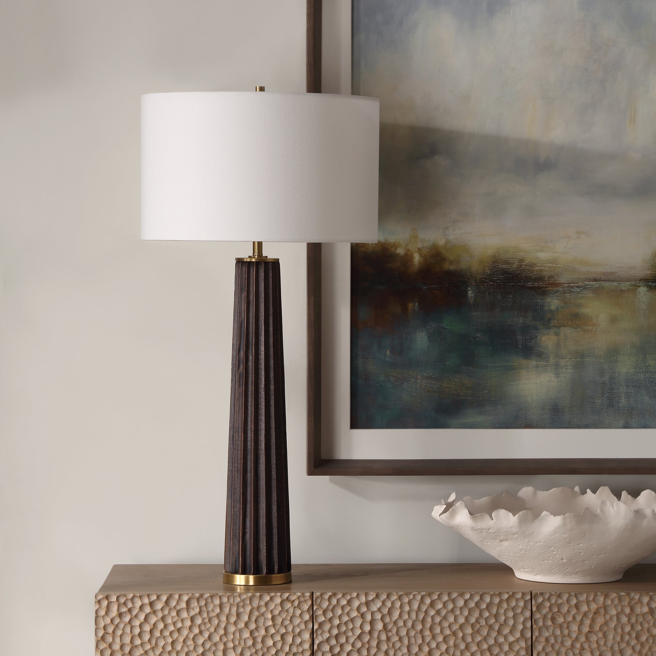 Uttermost Lighting Uttermost Forage Dark Scalloped Table Lamp