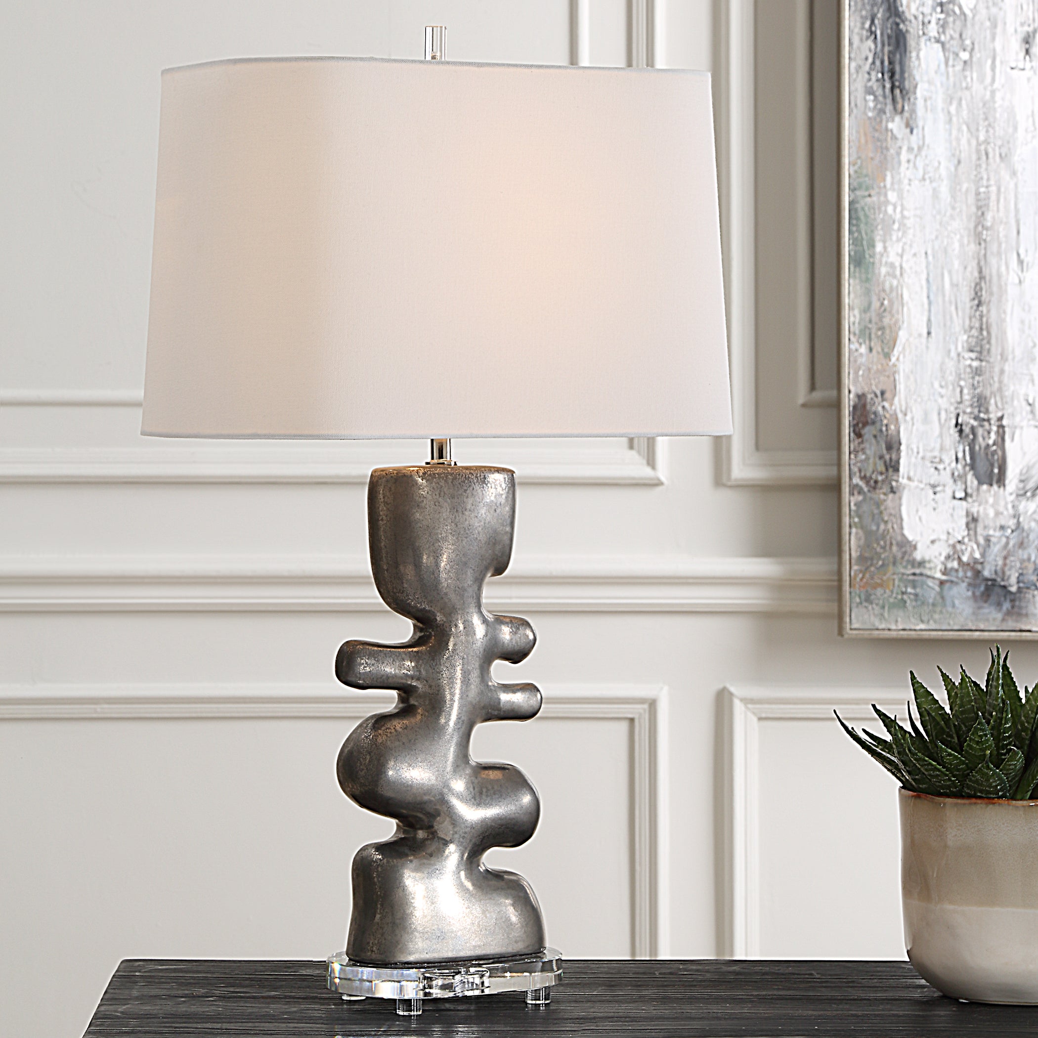 Uttermost Lighting Uttermost Free Flowing Nickel Table Lamp