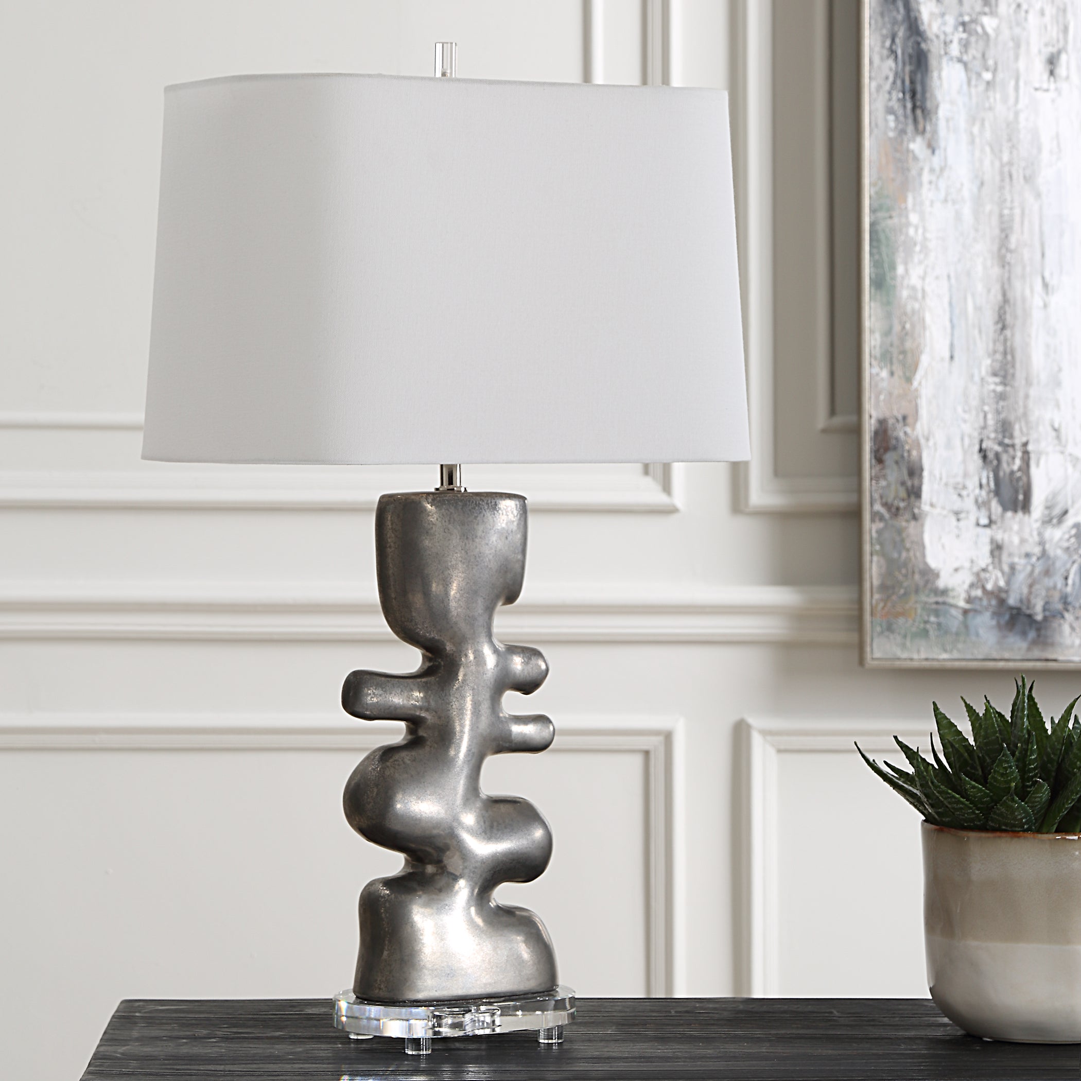 Uttermost Lighting Uttermost Free Flowing Nickel Table Lamp