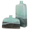 Uttermost Home Uttermost Fuze Aqua & Bronze Vases, Set Of 2