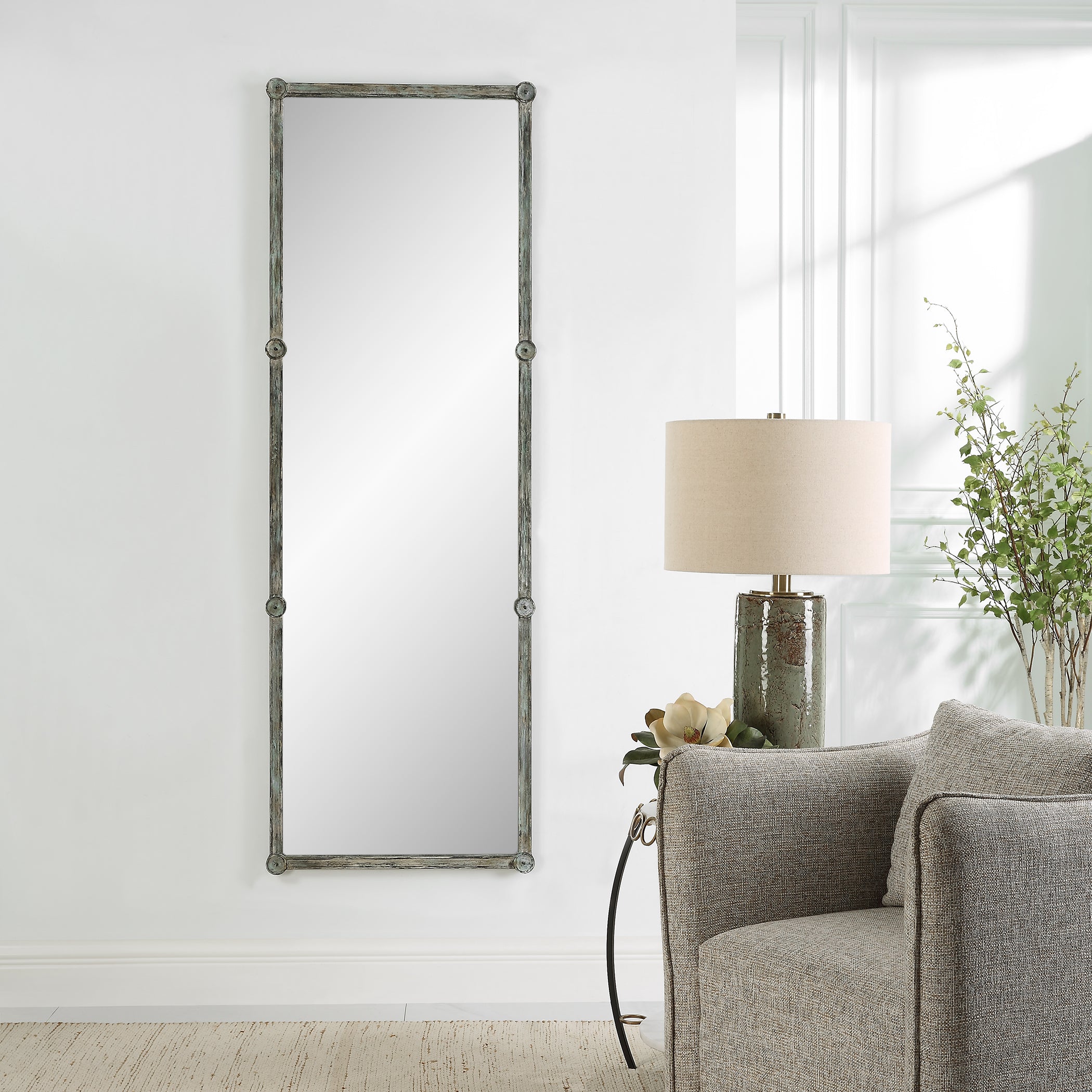 Uttermost Home Motor Freight - To be Quoted Uttermost Gattola Gray Wash Dressing Mirror