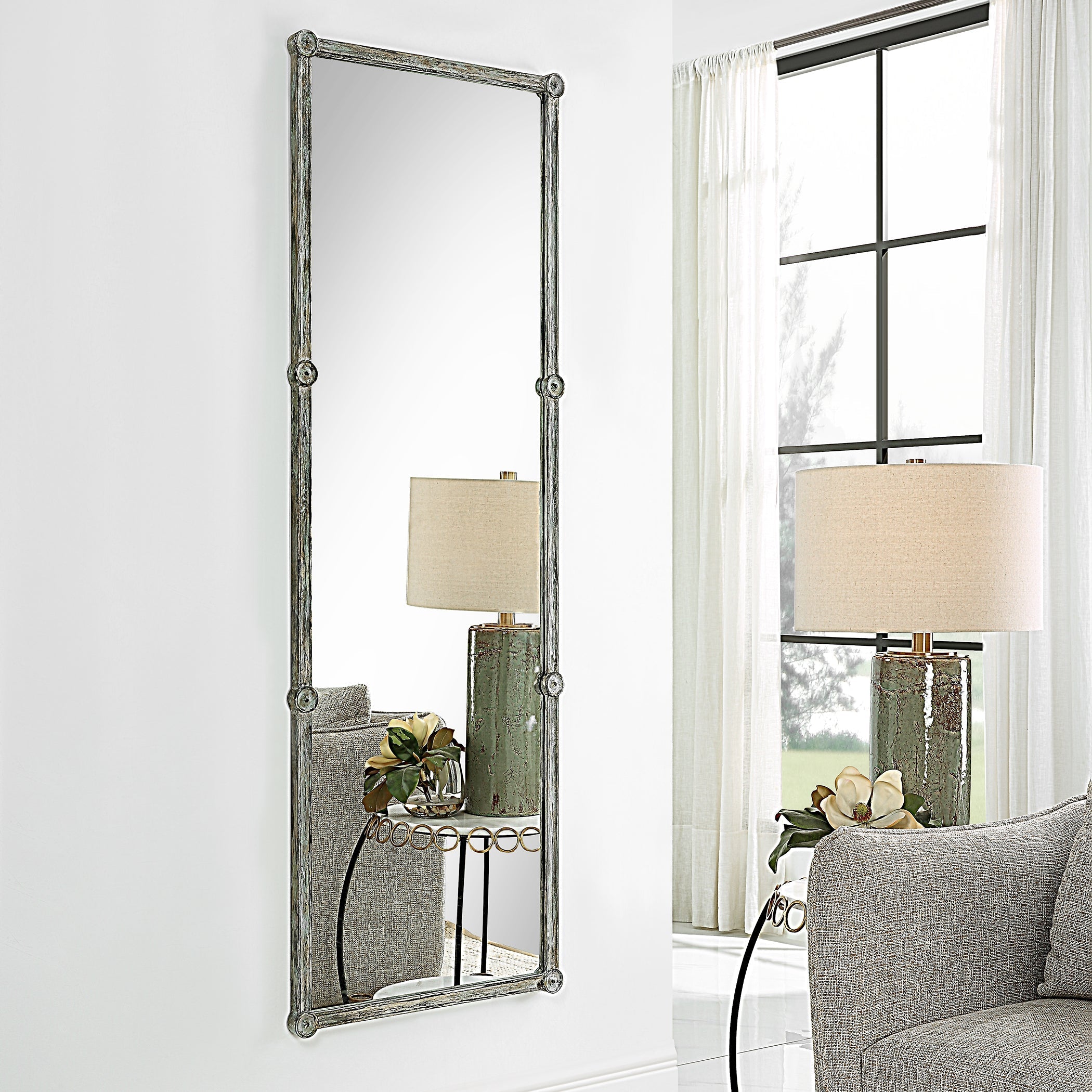 Uttermost Home Motor Freight - To be Quoted Uttermost Gattola Gray Wash Dressing Mirror