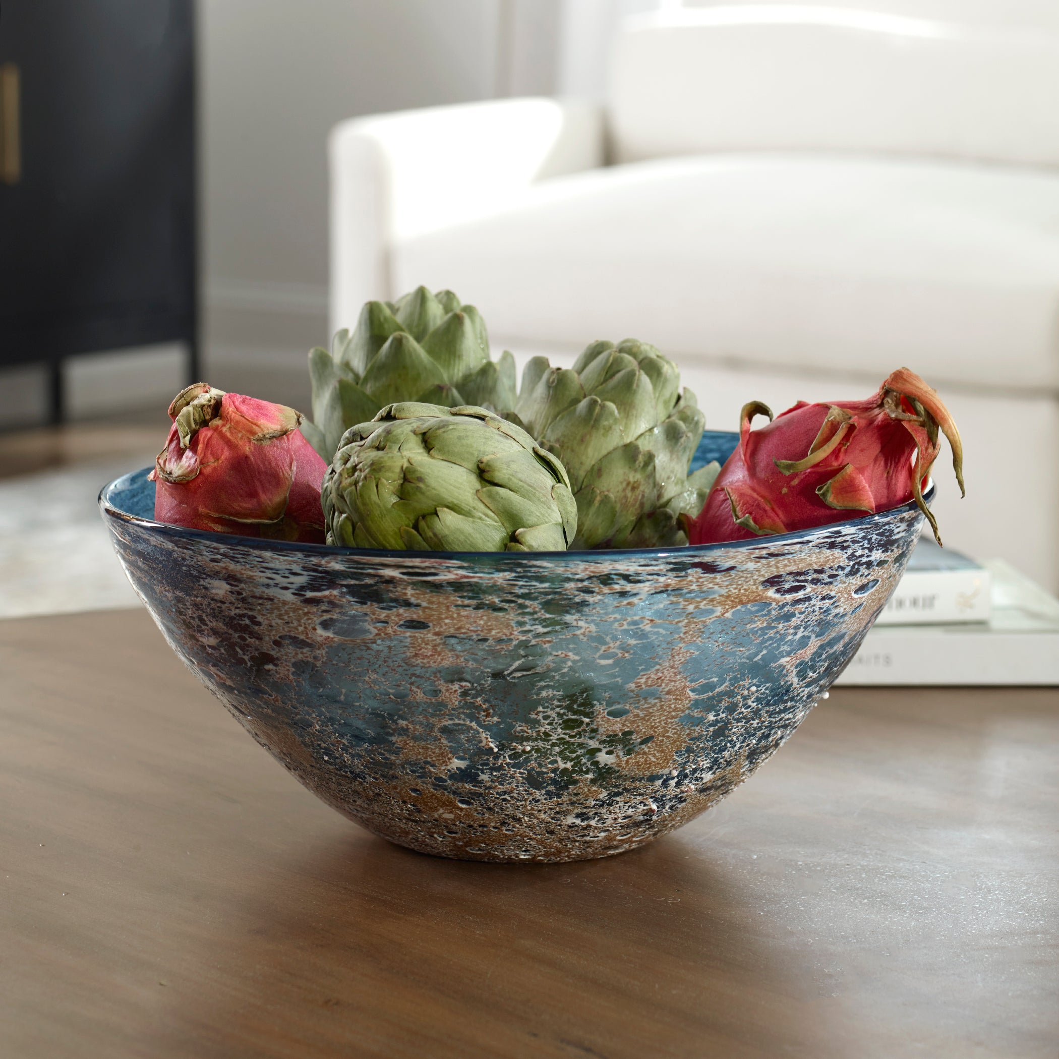 Uttermost Home Decor Uttermost Genovesa Aqua Glass Bowl