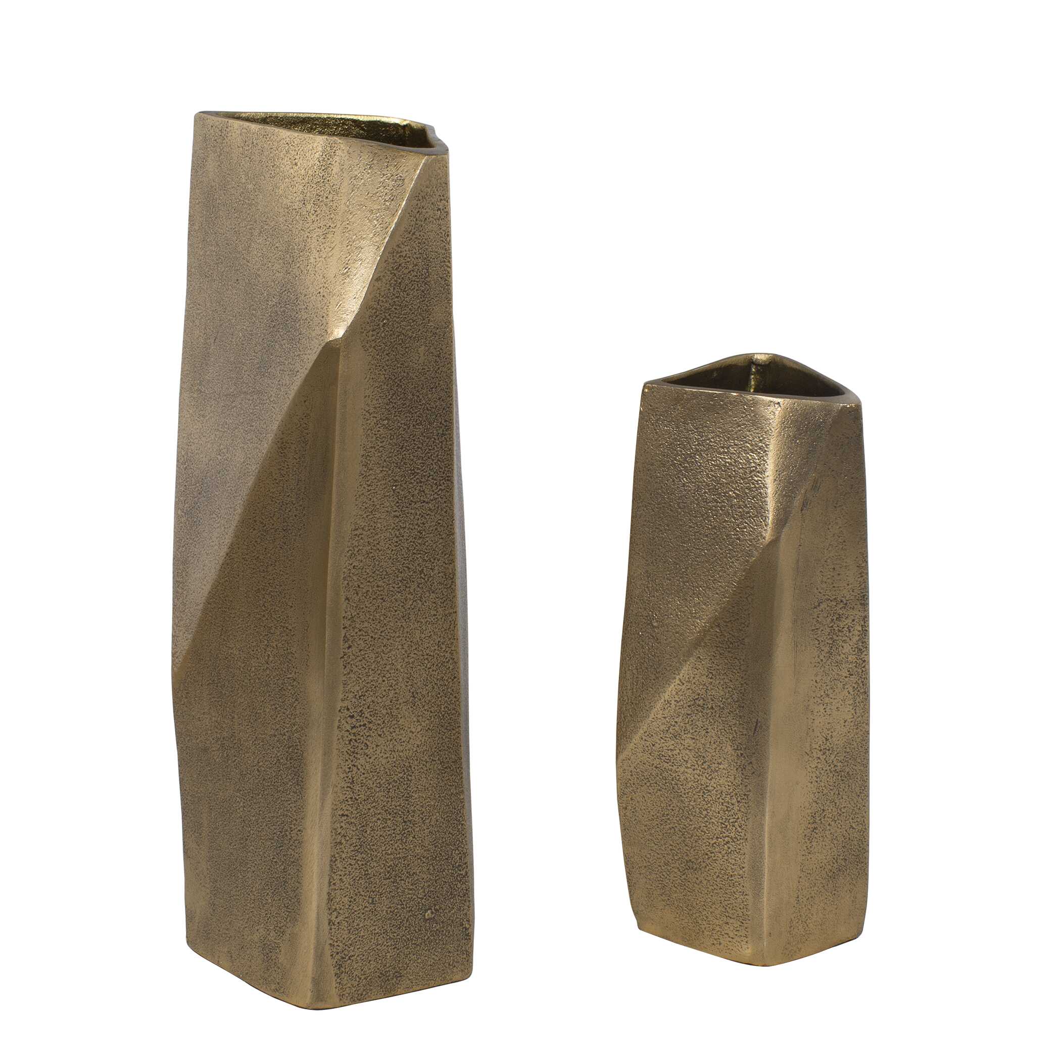 Uttermost Uttermost GeoForm Indoor-Outdoor Brass Vases Set/2