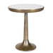 Uttermost Furniture Uttermost Gianno Round White Marble Side Table