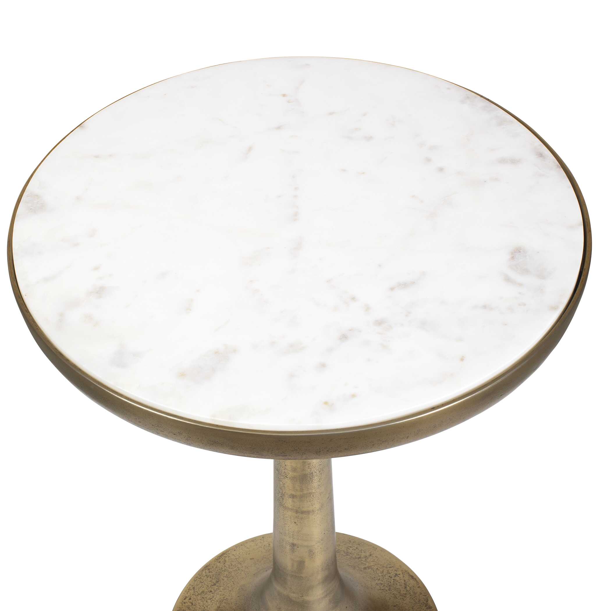 Uttermost Furniture Uttermost Gianno Round White Marble Side Table