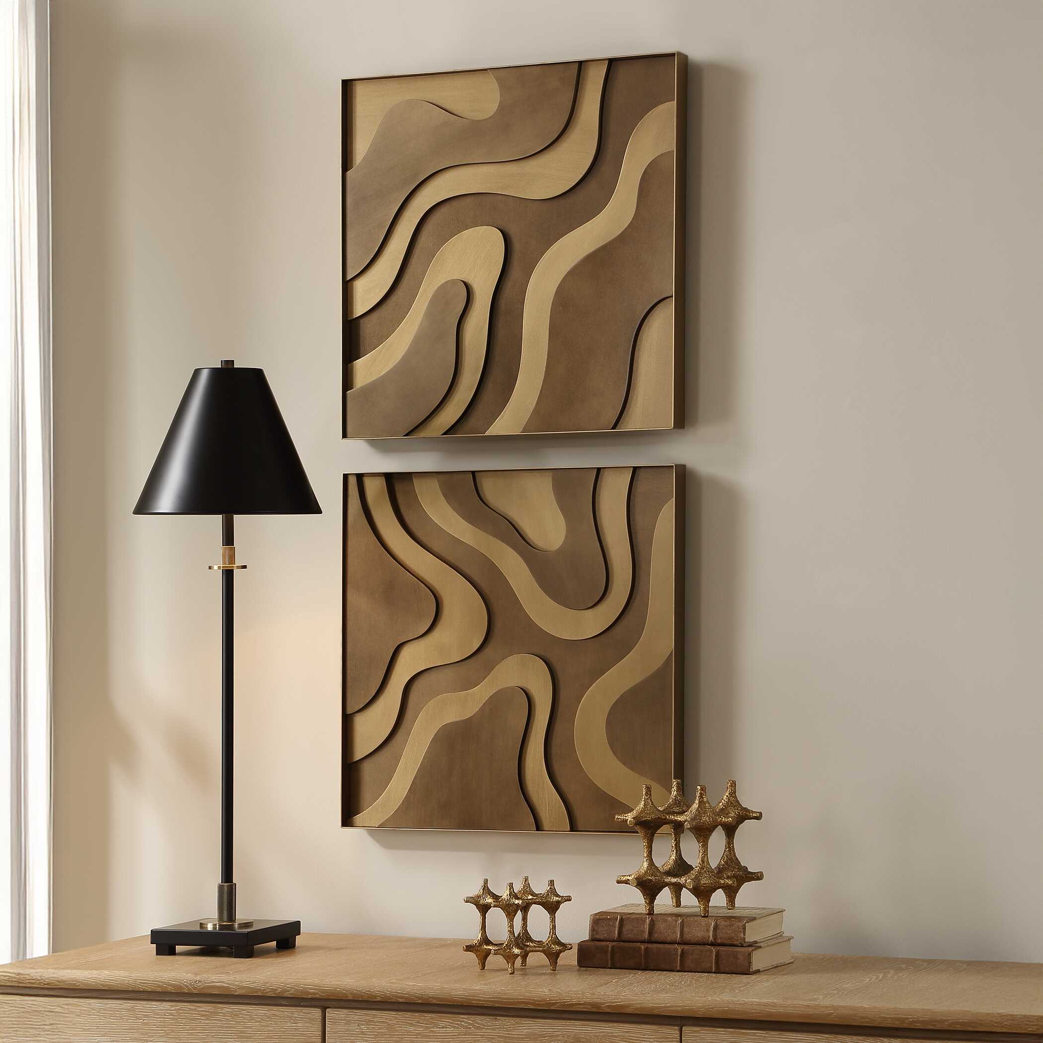 Uttermost Uttermost Golden Terrain Wooden Wall Decor Set/2