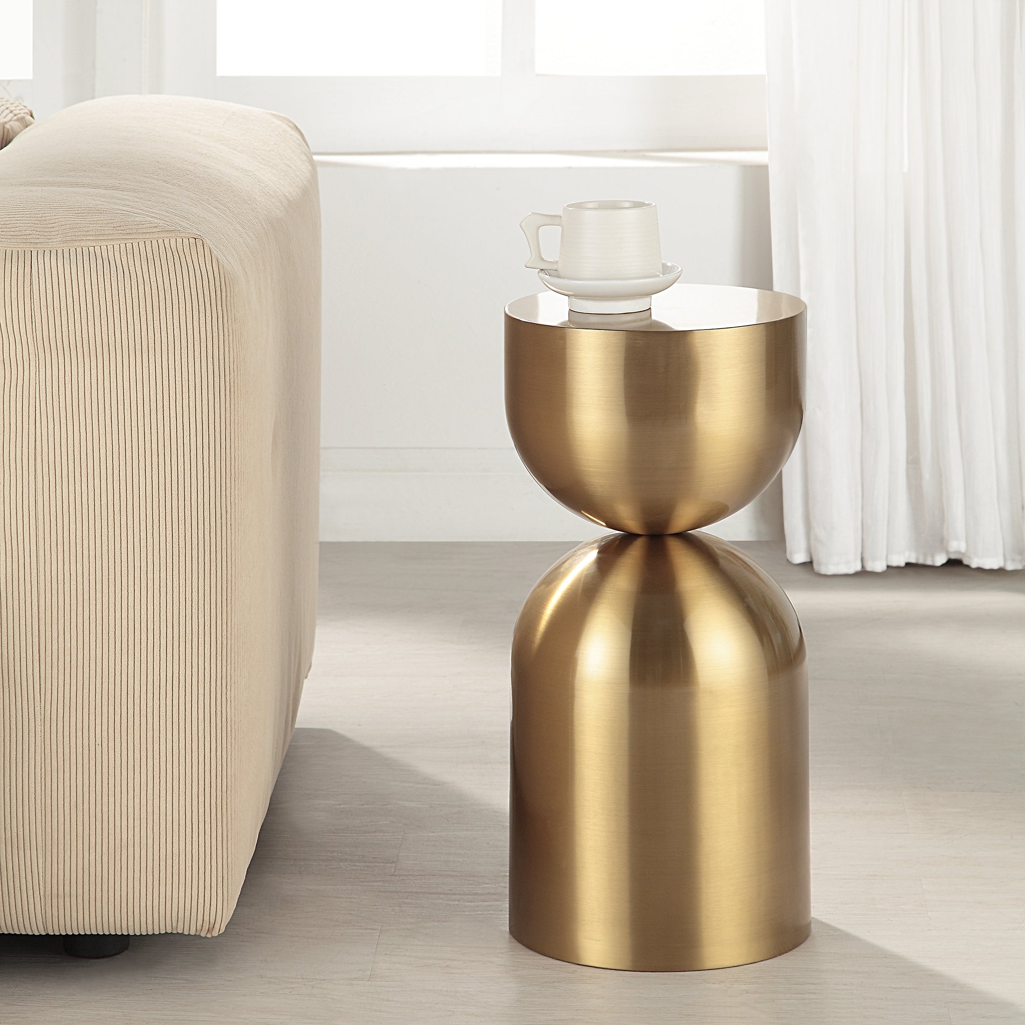 Uttermost Furniture Uttermost Golden Vessel Modern Accent Table