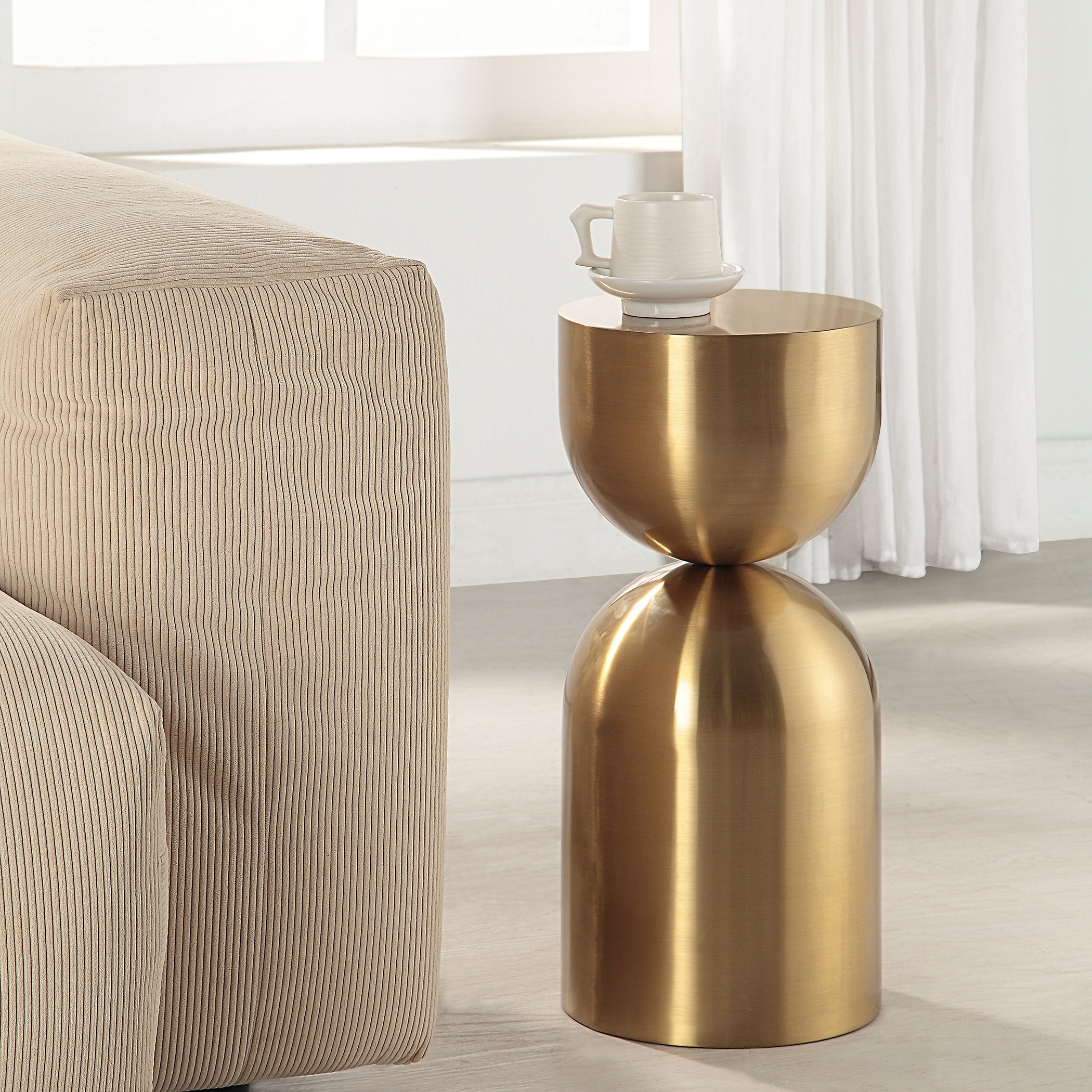 Uttermost Furniture Uttermost Golden Vessel Modern Accent Table