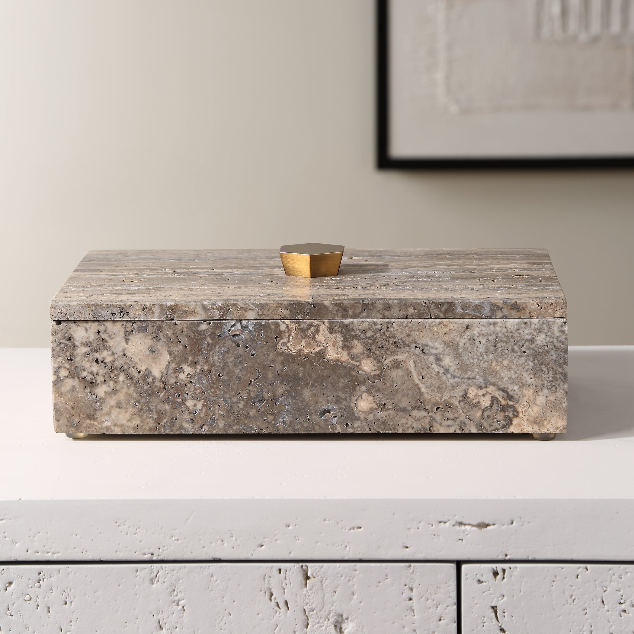 Uttermost Home Decor Uttermost Griseus Travertine Stone Box