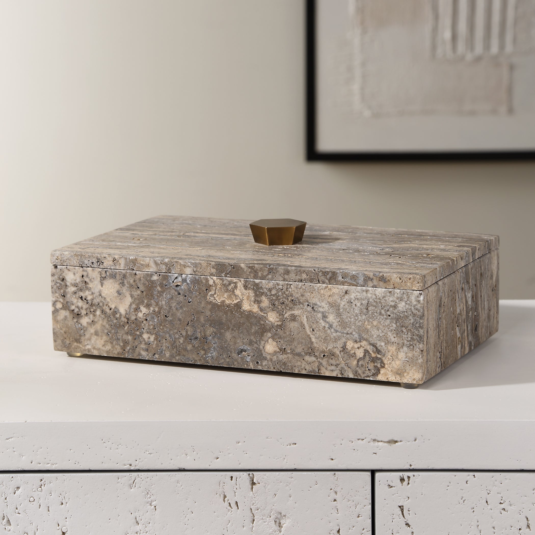 Uttermost Home Decor Uttermost Griseus Travertine Stone Box