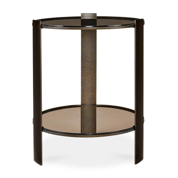 Uttermost Furniture Uttermost Hanson Bronze & Dark Glass Side Table
