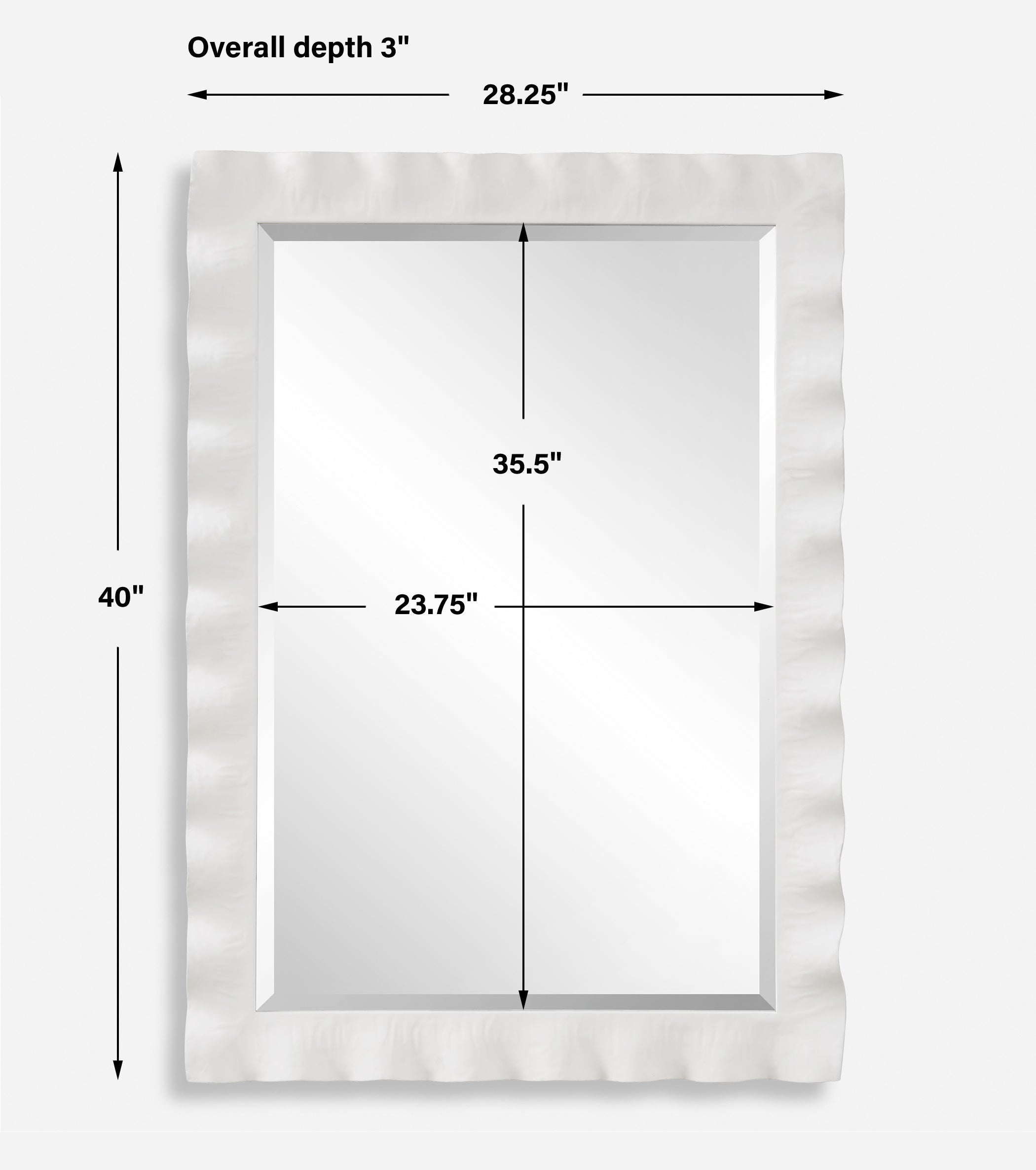 Uttermost Home Decor Uttermost Haya White Scalloped Mirror