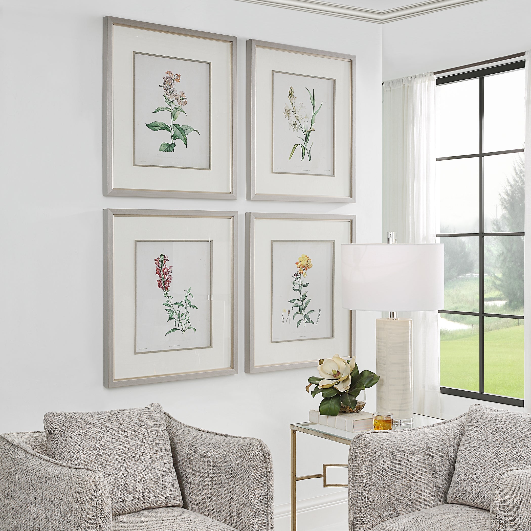 Uttermost Home Uttermost Heirloom Blooms Study Framed Prints Set/4