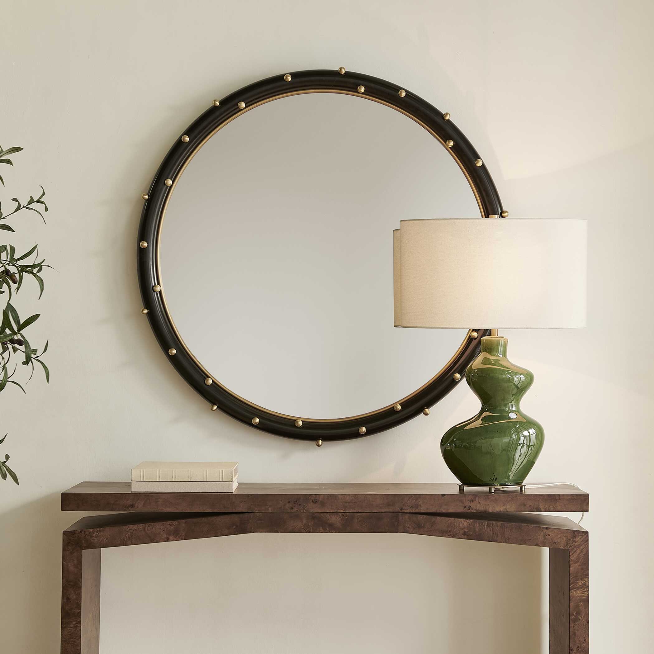 Uttermost Home Decor Uttermost Helia Brass Round Mirror