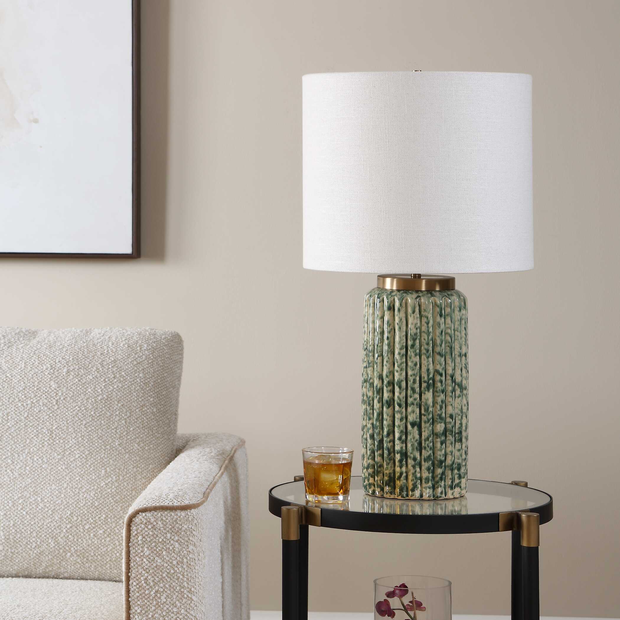 Uttermost Lighting Uttermost Hensley Ivory & Green Table Lamp