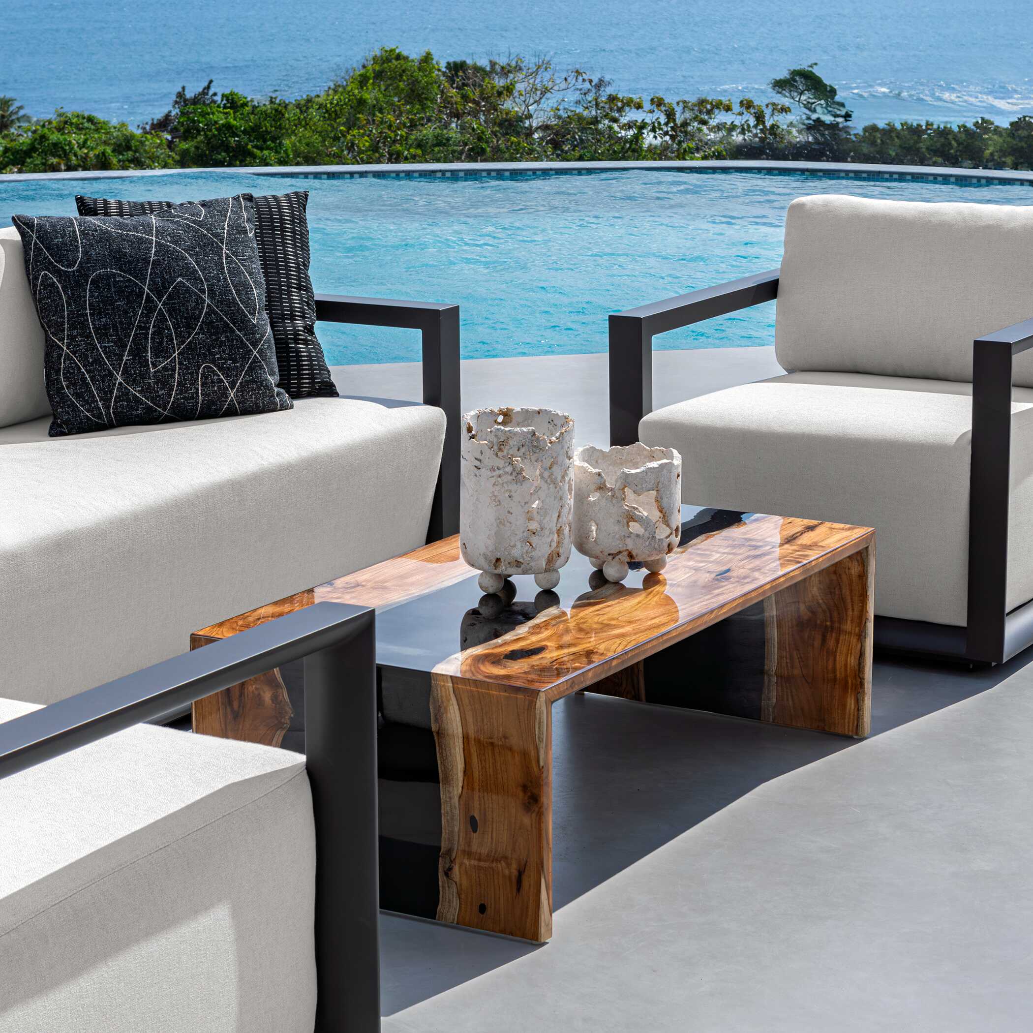 Uttermost Home Decor Uttermost Indoor-Outdoor Quarried Stone Candleholders, S/2